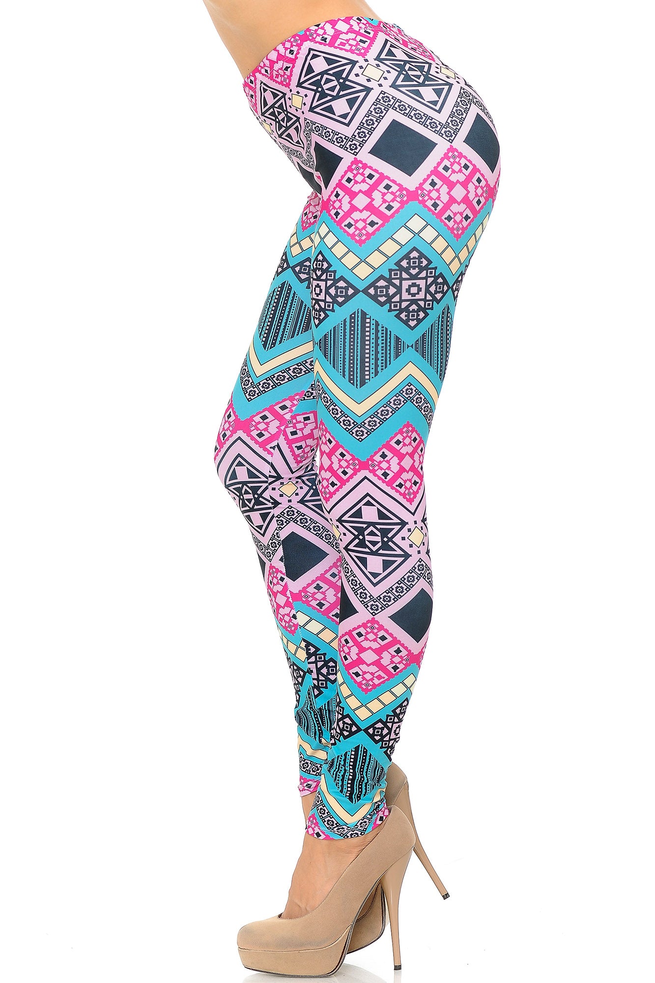 Wholesale Creamy Soft Tasty Tribal Extra Plus Size Leggings - 3X-5X - USA Fashion