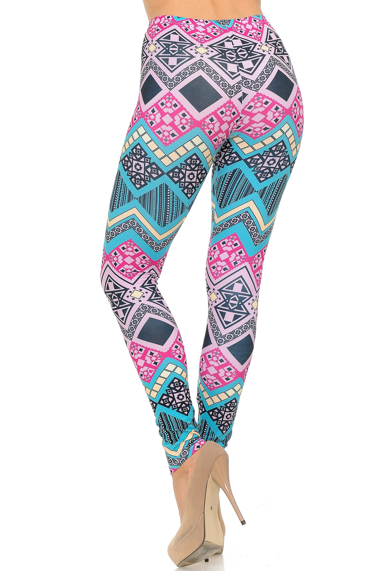 Wholesale Creamy Soft Tasty Tribal Extra Plus Size Leggings - 3X-5X - USA Fashion