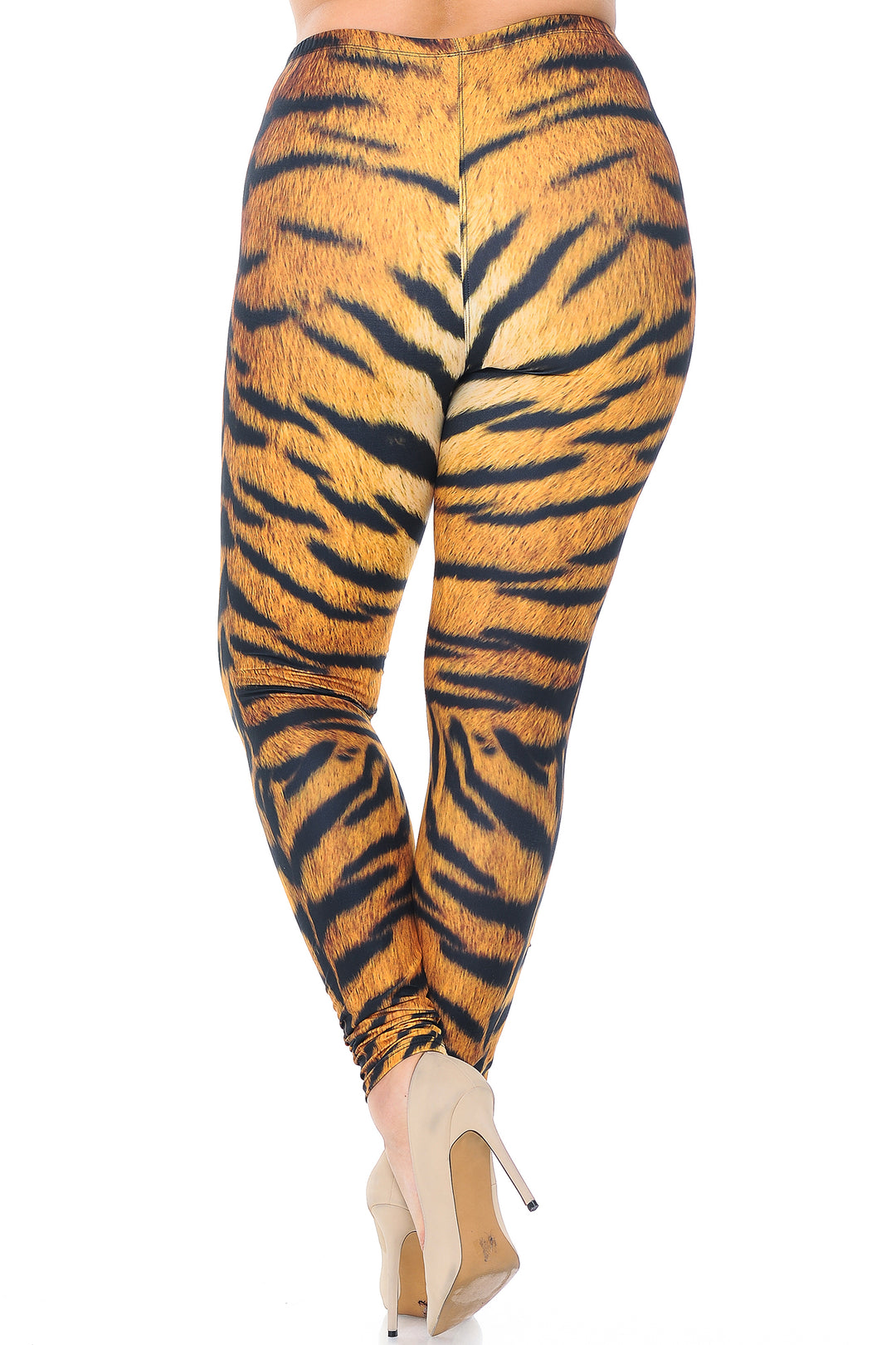 Wholesale Creamy Soft Tiger Print Extra Plus Size Leggings - 3X-5X - USA Fashion