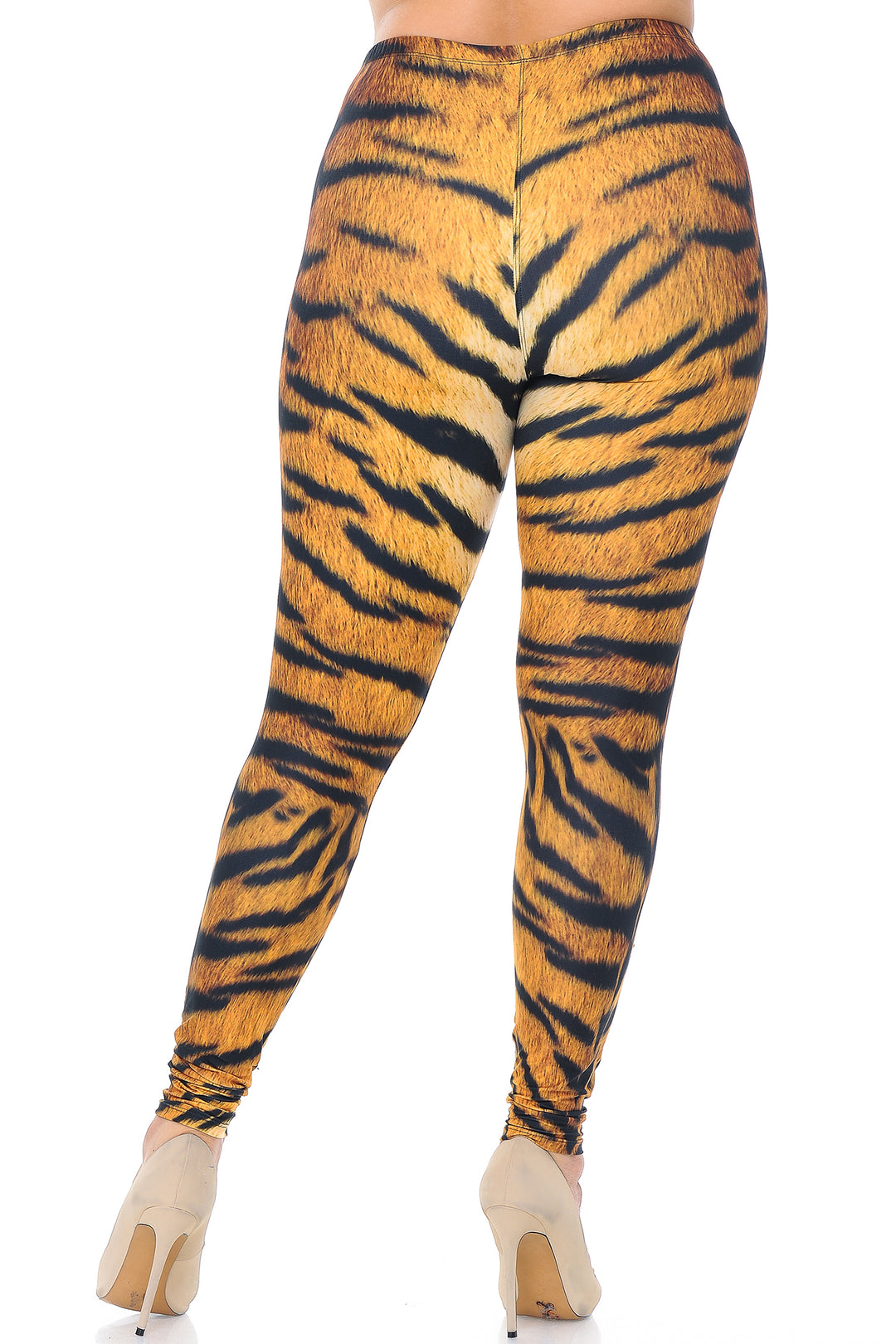 Wholesale Creamy Soft Tiger Print Extra Plus Size Leggings - 3X-5X - USA Fashion