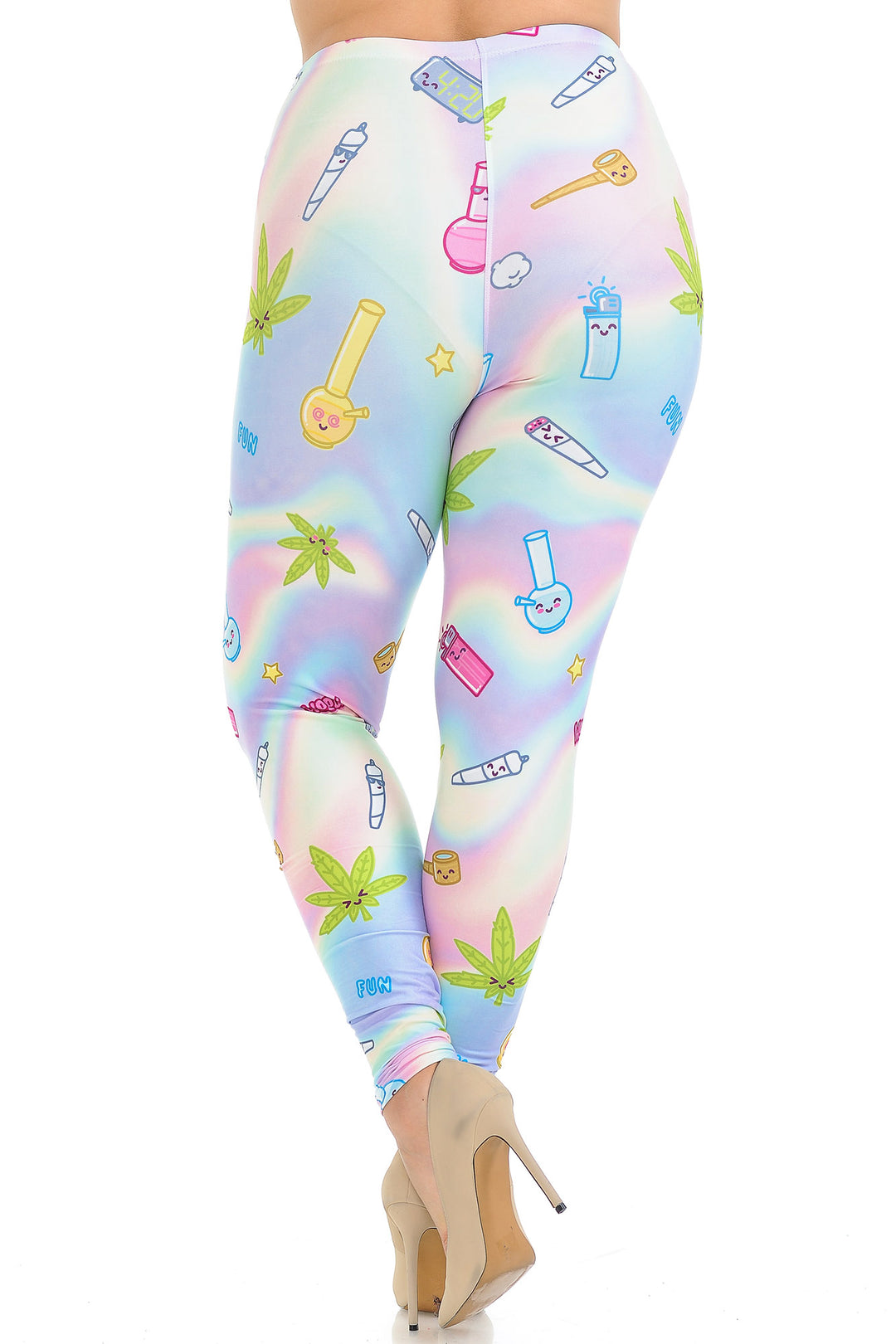 Wholesale Creamy Soft Marijuana Life Extra Plus Size Leggings - 3X-5X - USA Fashion