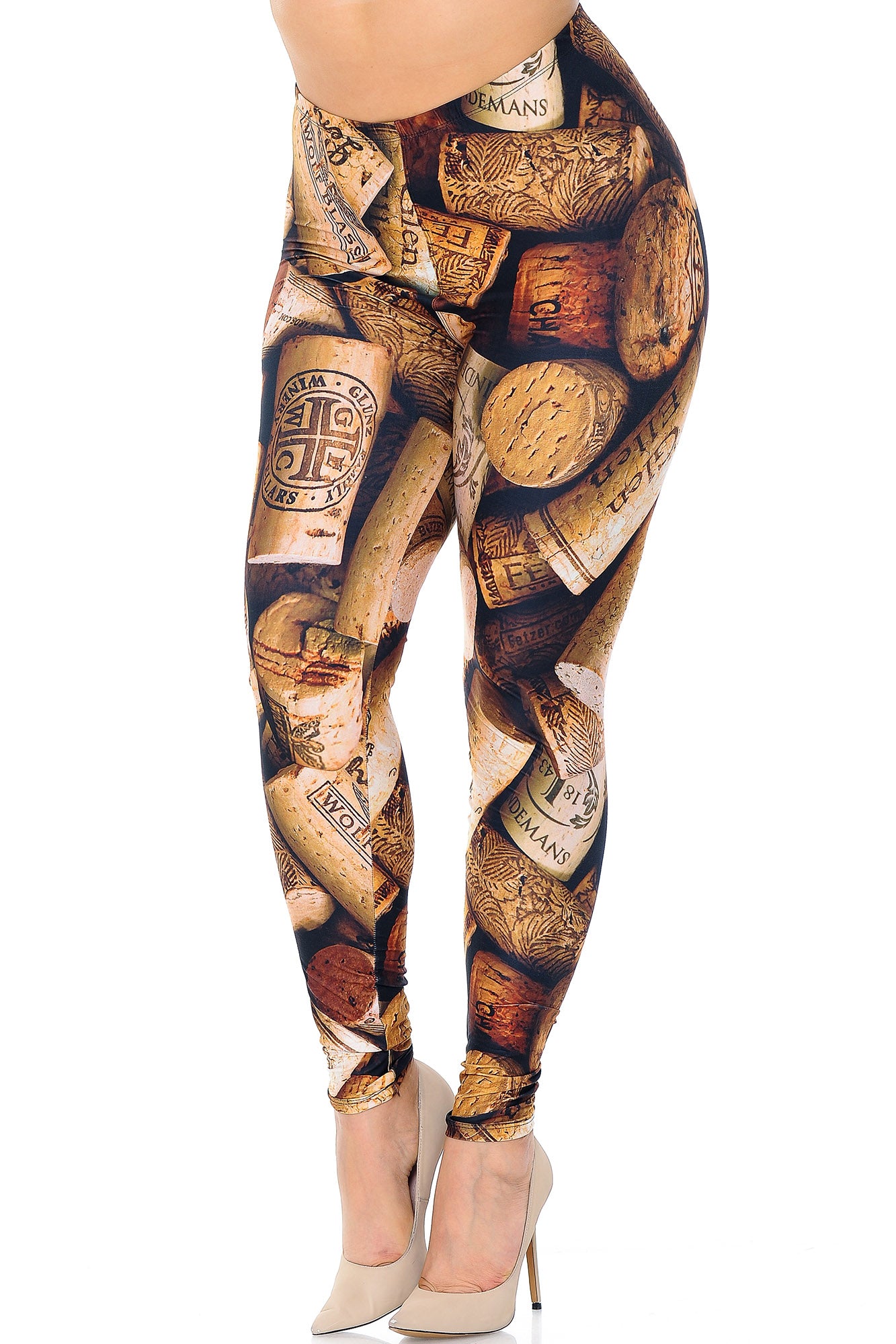 Wholesale Creamy Soft Wine Cork Extra Plus Size Leggings - 3X-5X - USA Fashion