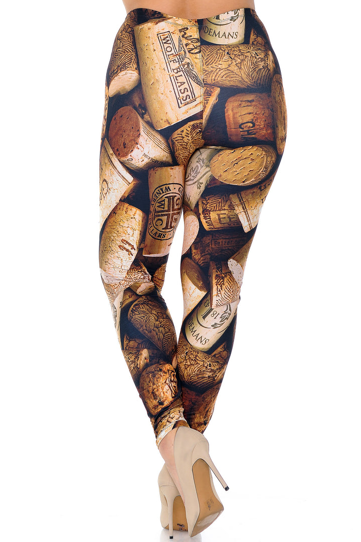 Wholesale Creamy Soft Wine Cork Extra Plus Size Leggings - 3X-5X - USA Fashion