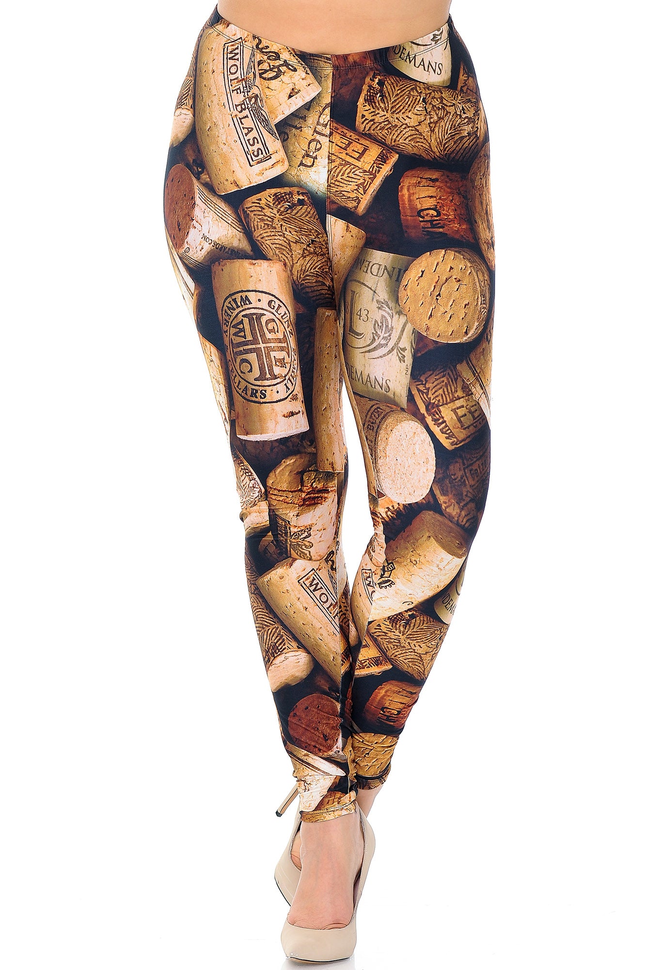 Wholesale Creamy Soft Wine Cork Extra Plus Size Leggings - 3X-5X - USA Fashion