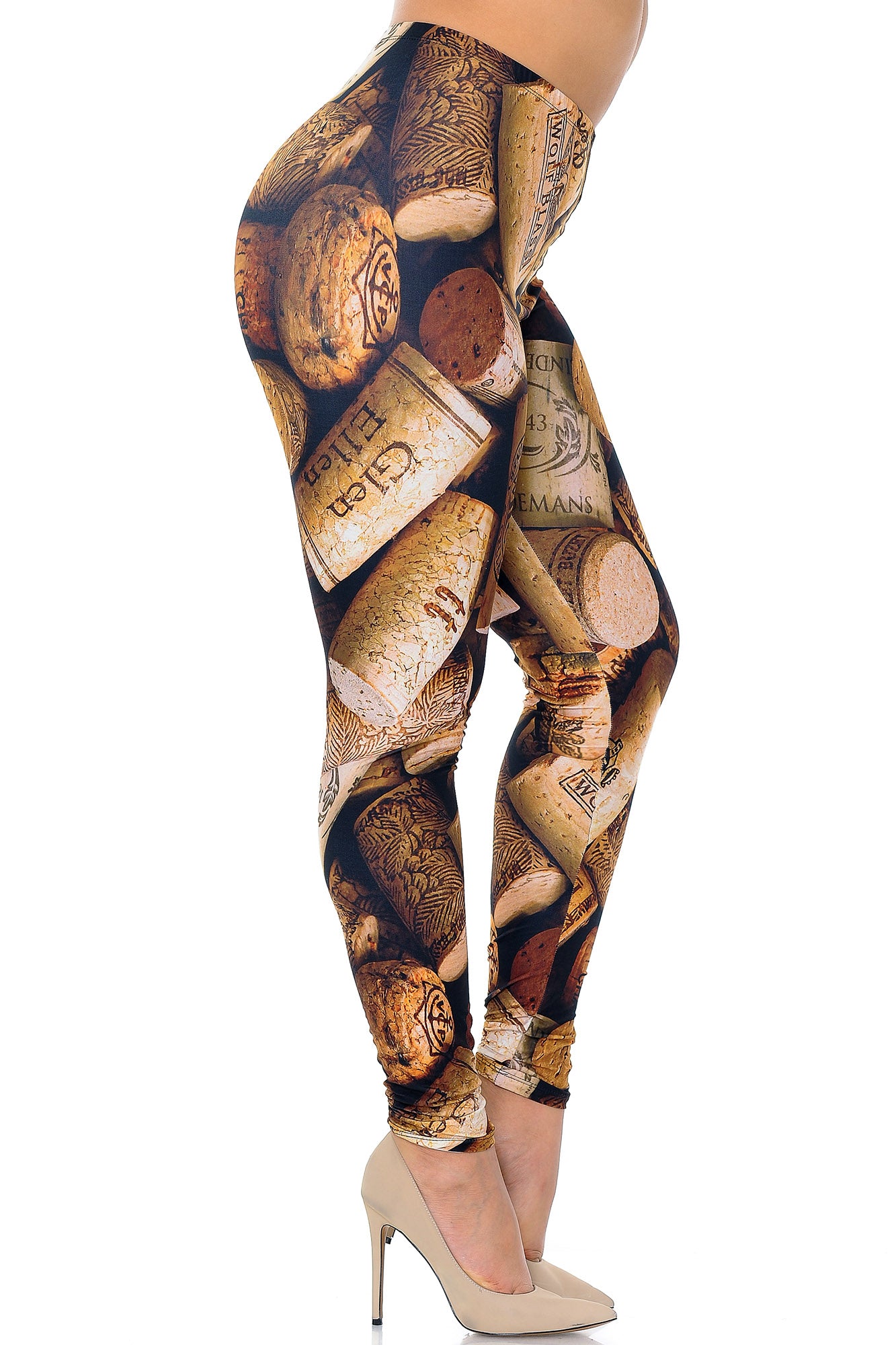 Wholesale Creamy Soft Wine Cork Extra Plus Size Leggings - 3X-5X - USA Fashion