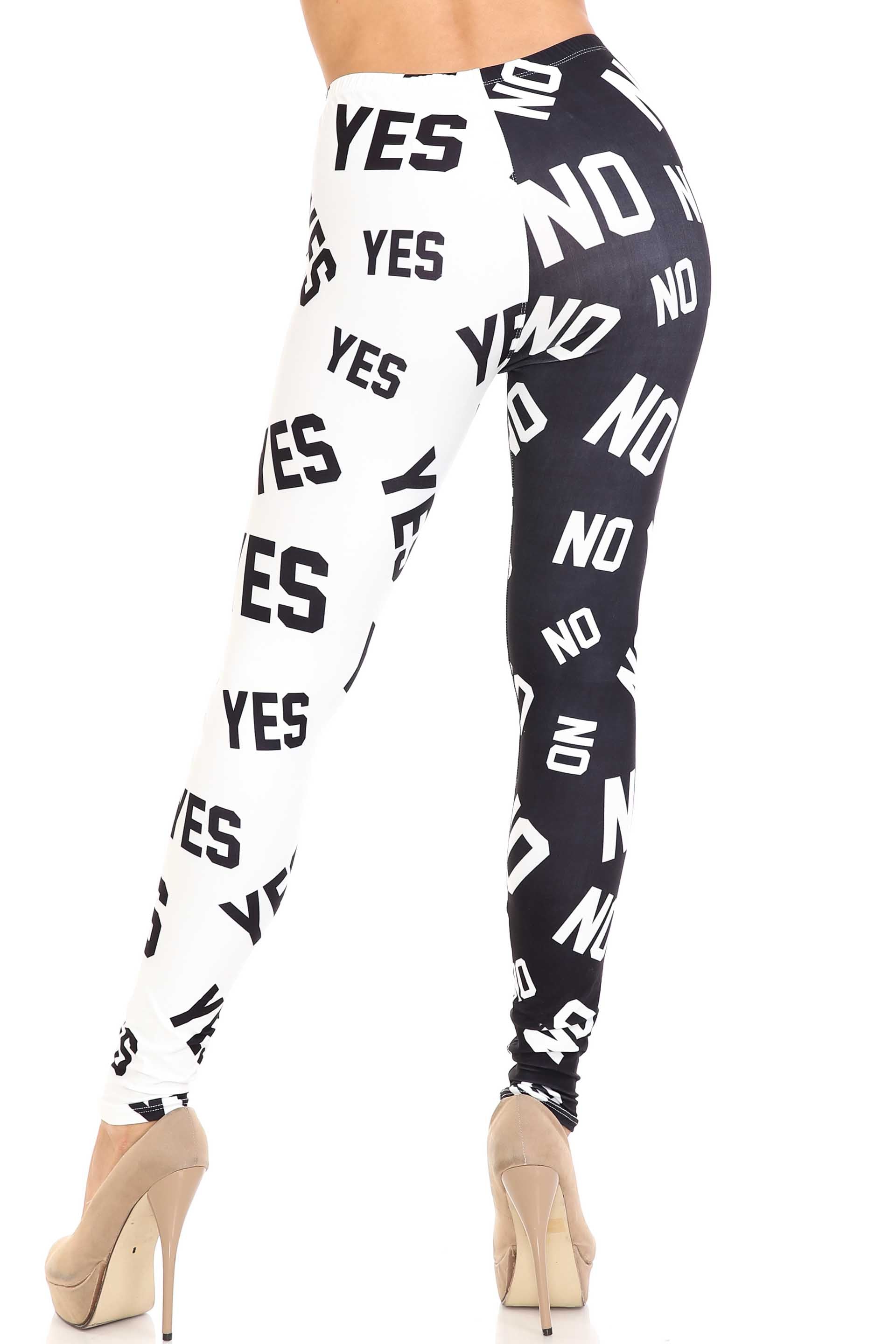 Wholesale Creamy Soft Yes and No Extra Plus Size Leggings - 3X-5X - By USA Fashion