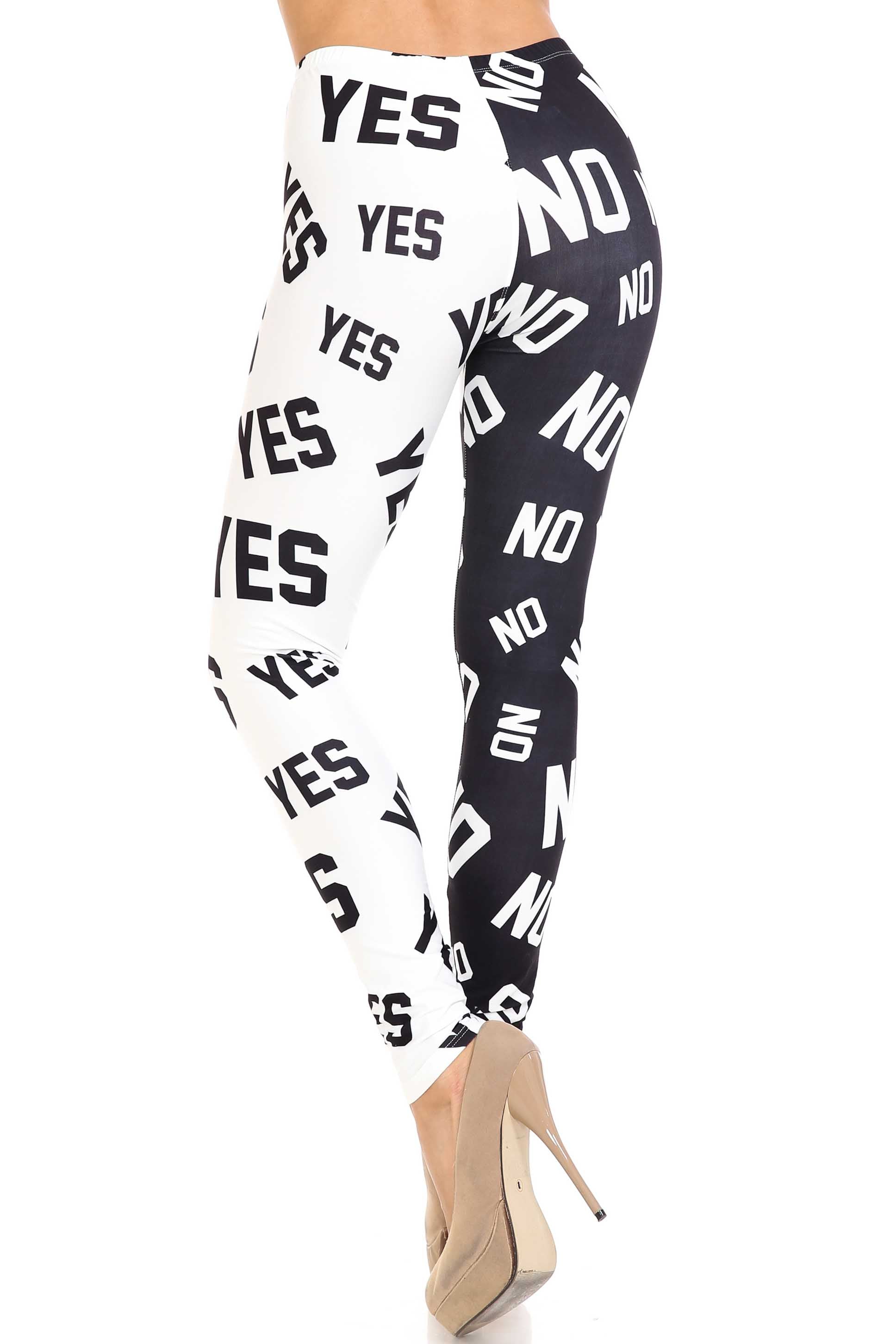 Wholesale Creamy Soft Yes and No Extra Plus Size Leggings - 3X-5X - By USA Fashion