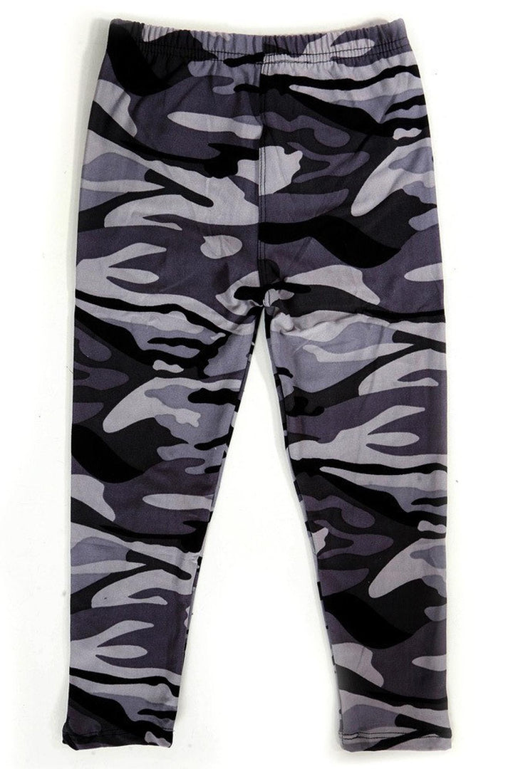 Wholesale Buttery Soft Monochrome Camouflage Kids Leggings
