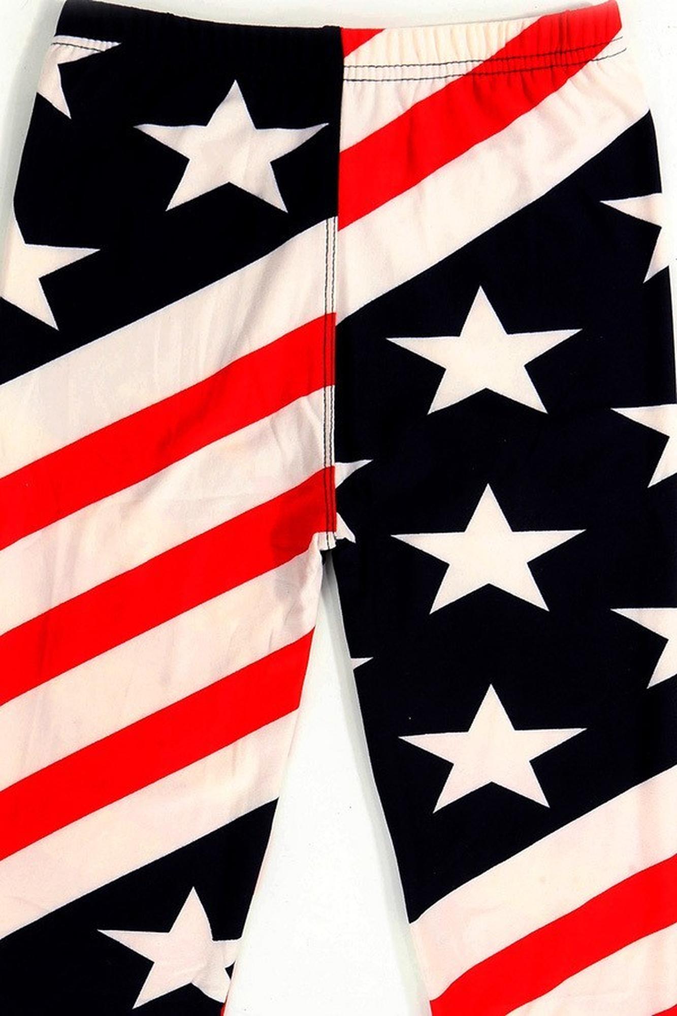 Wholesale Creamy Soft Twist USA Flag Kids Leggings