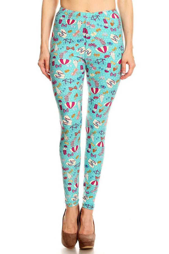 Wholesale Buttery Soft Summer Beach Party Plus Size Leggings