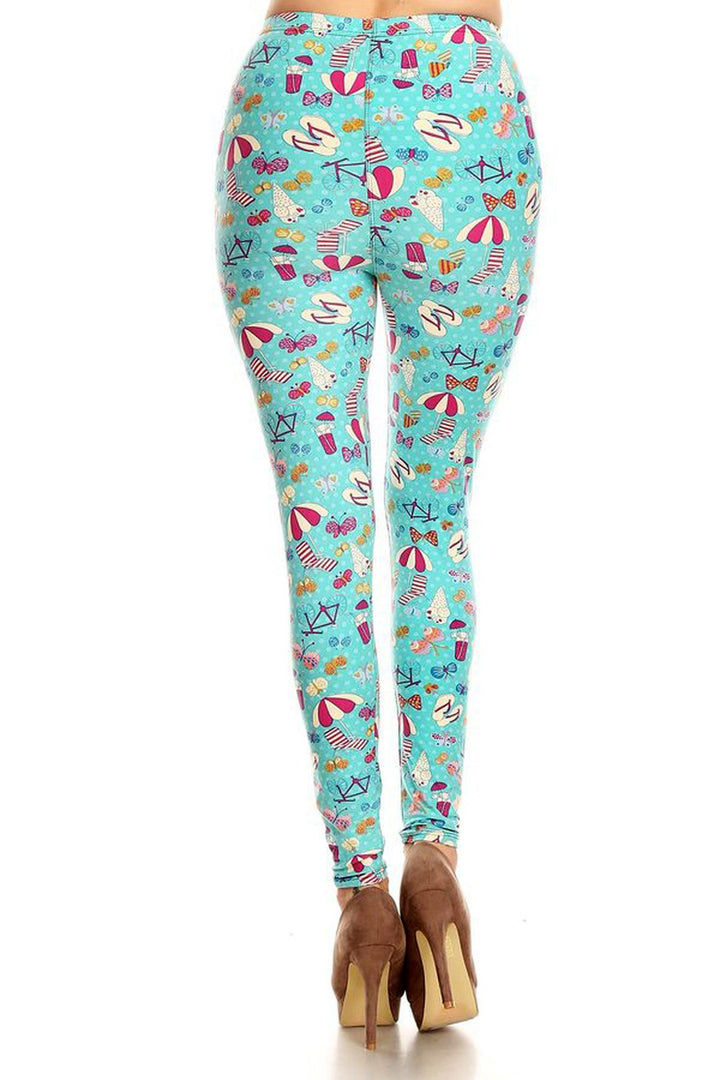 Wholesale Buttery Soft Summer Beach Party Plus Size Leggings