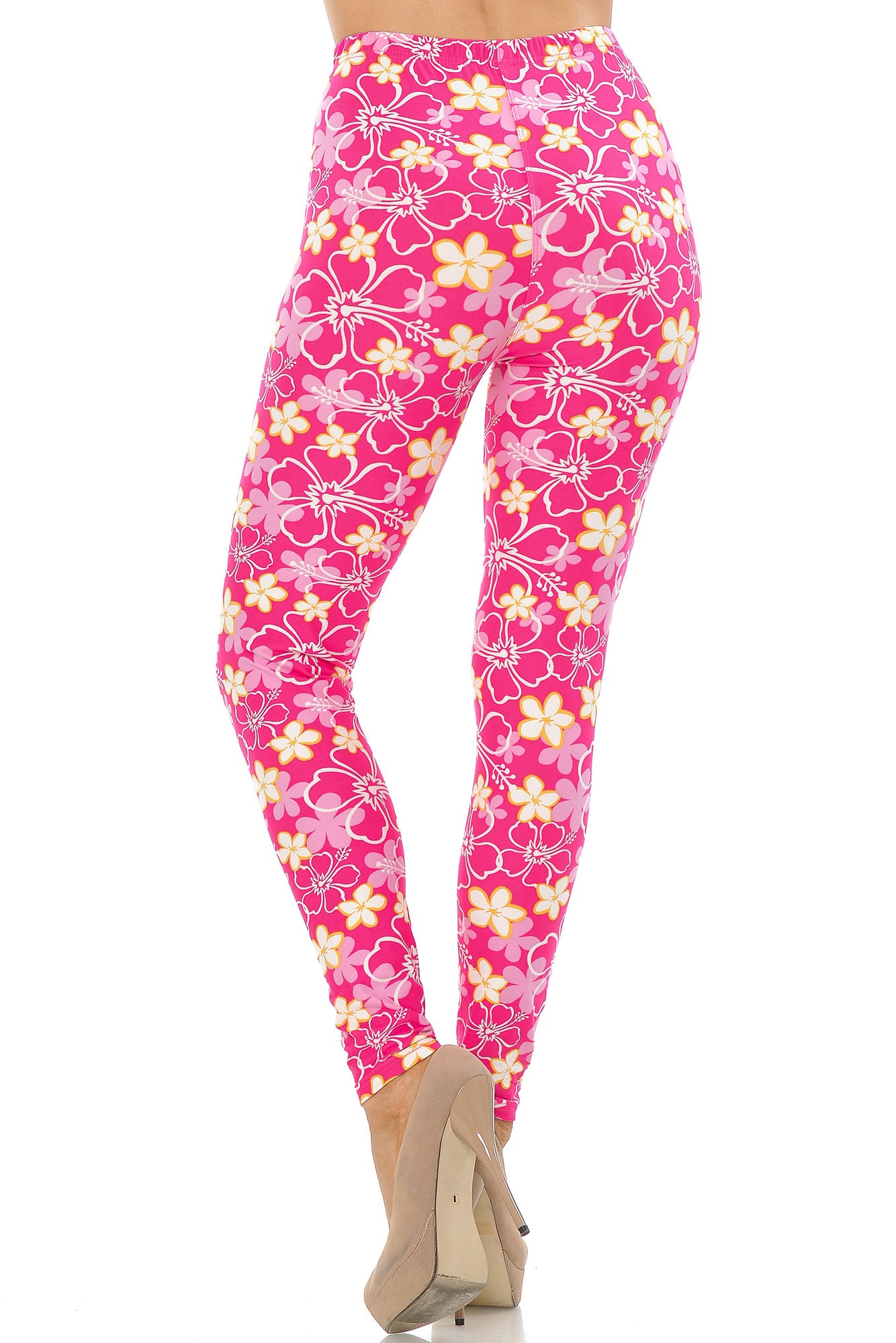 Wholesale Buttery Smooth Pink Daisy Leggings