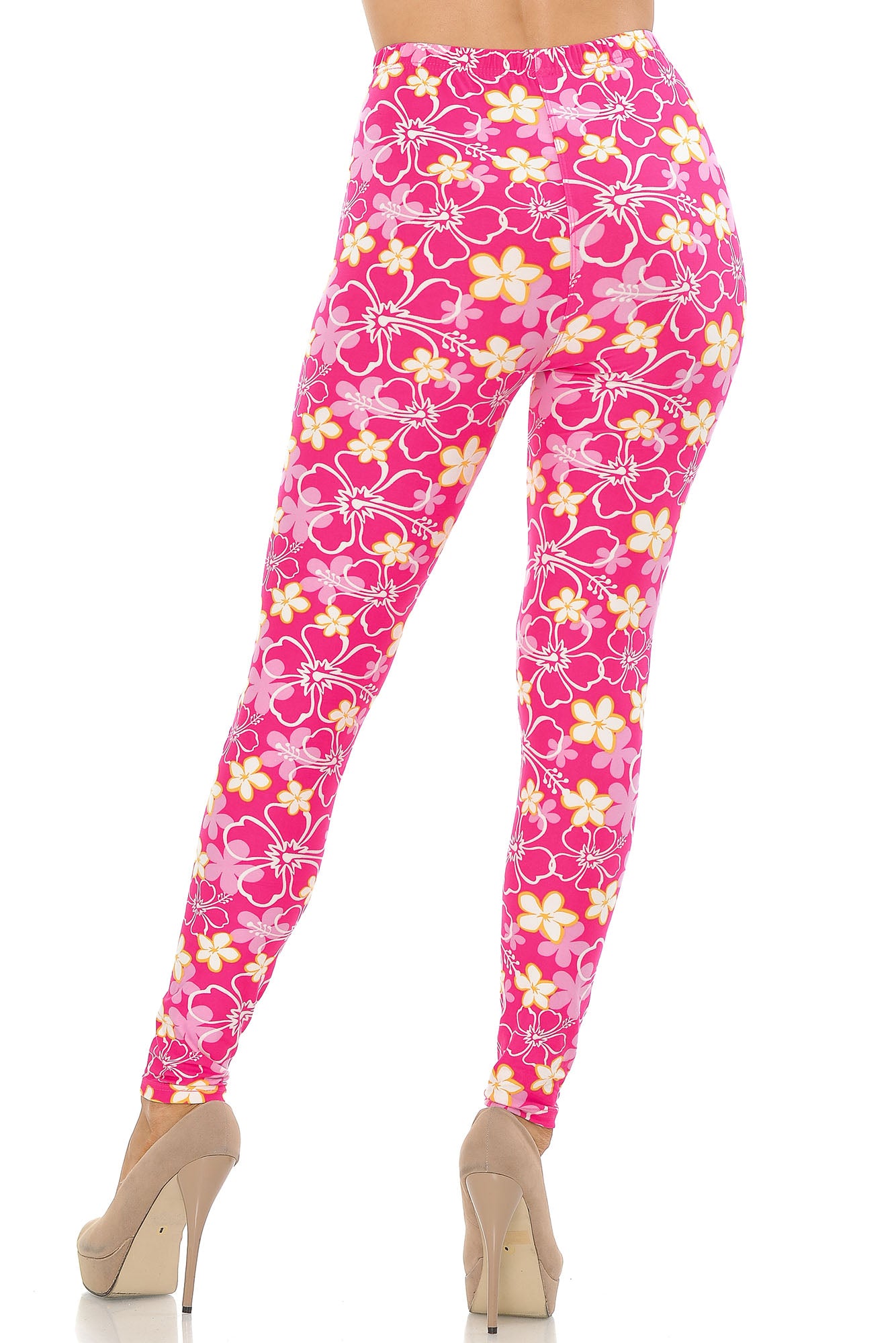 Wholesale Buttery Smooth Pink Daisy Leggings