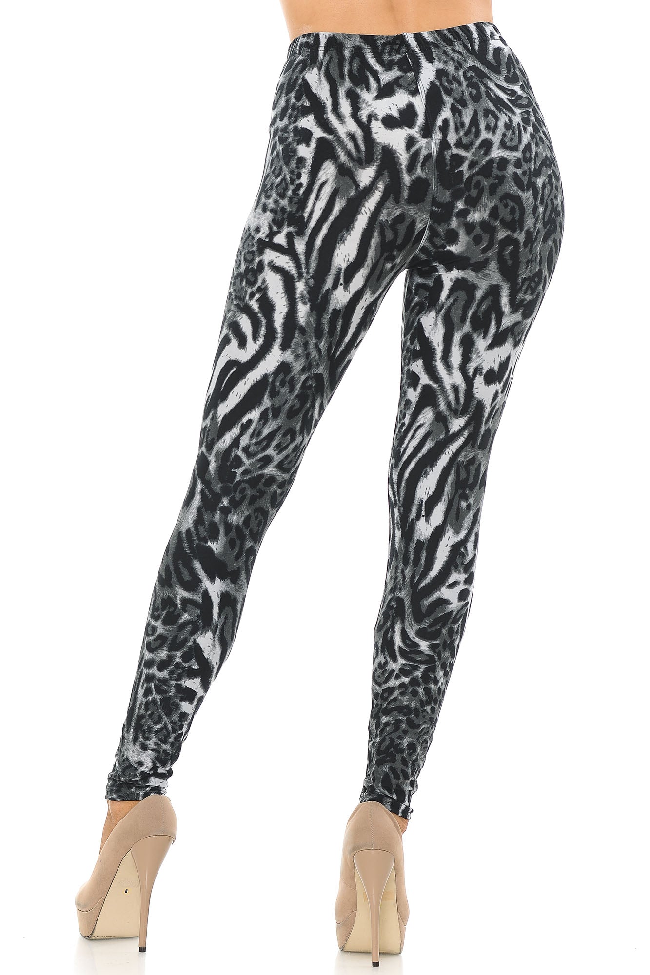 Wholesale Buttery Soft Black and White Siberian Tiger Leggings