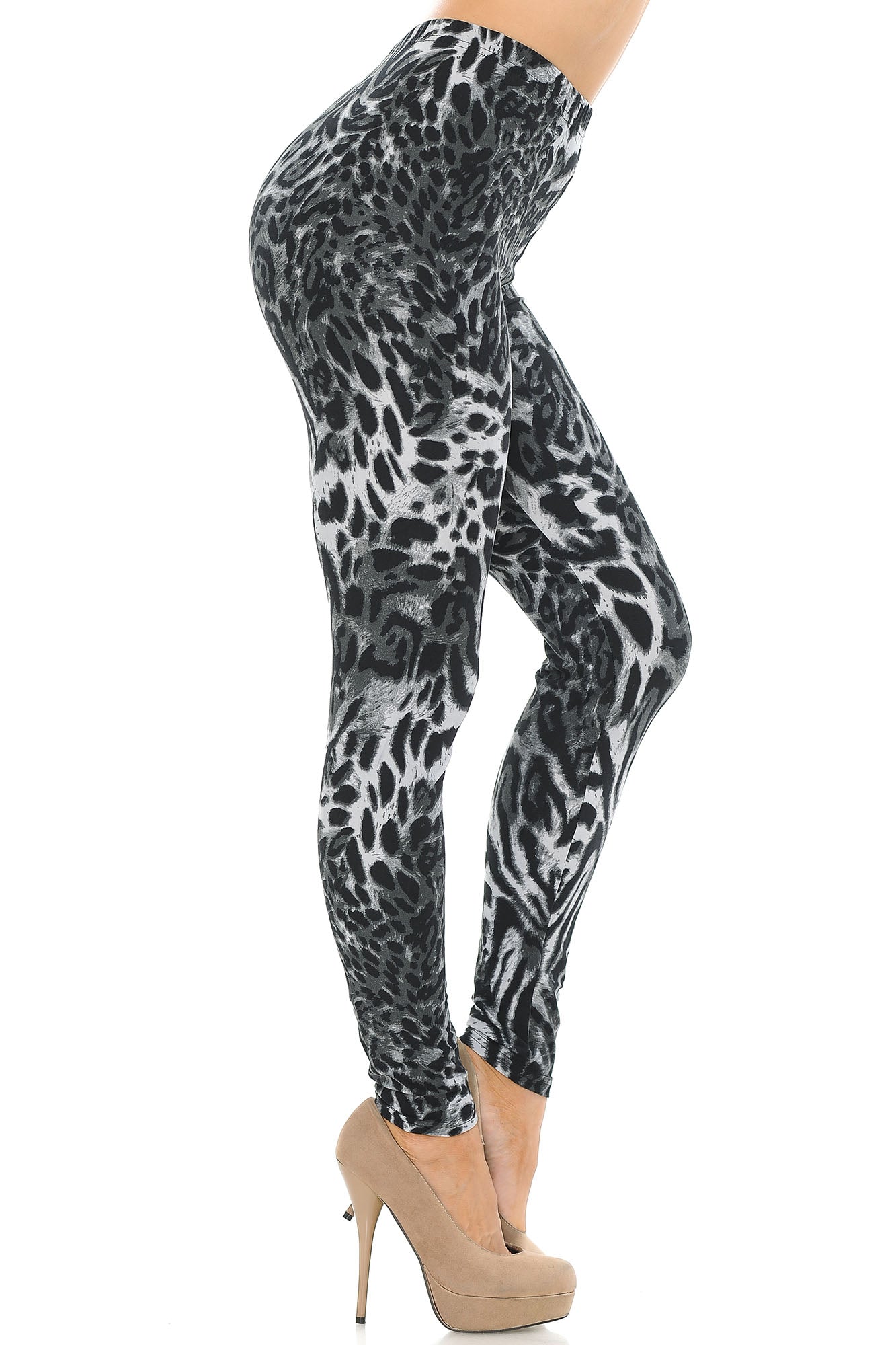 Wholesale Buttery Soft Black and White Siberian Tiger Leggings