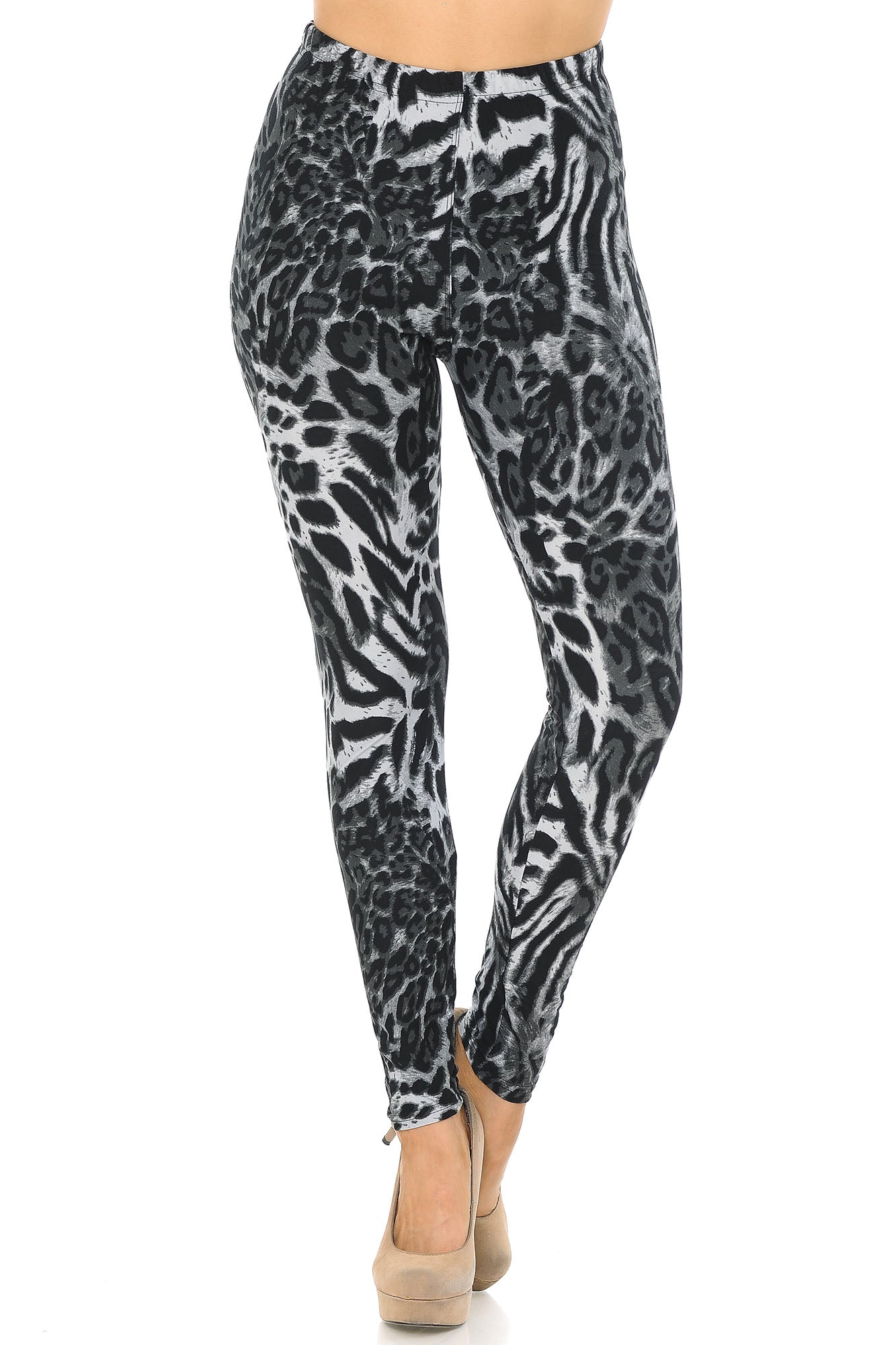 Wholesale Buttery Soft Black and White Siberian Tiger Leggings