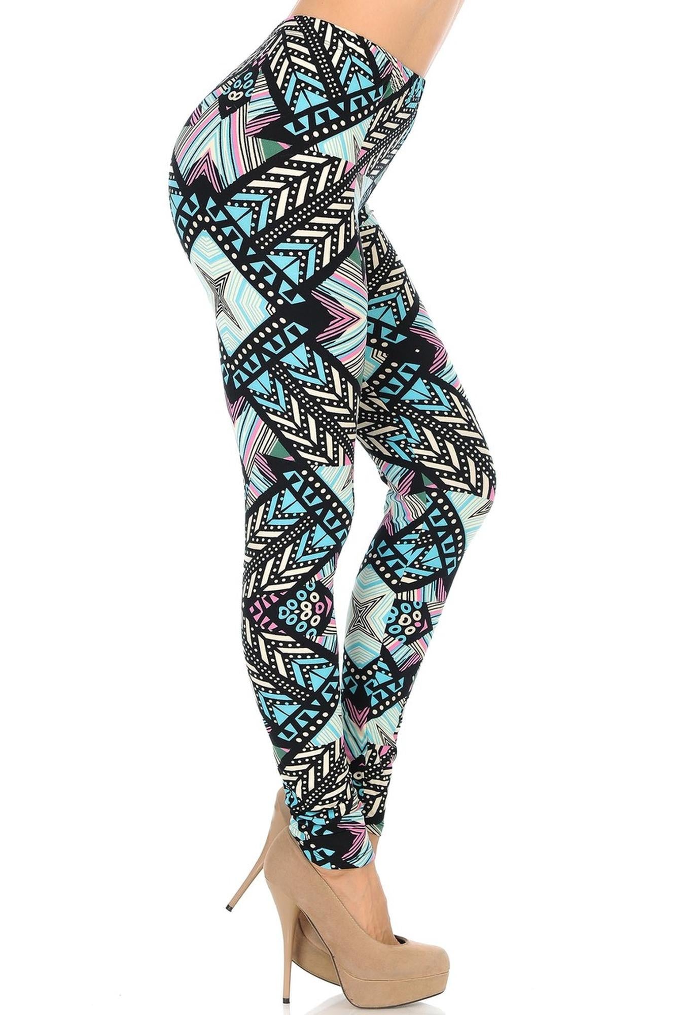 Wholesale Buttery Smooth Melodic Emerald Tribal Leggings