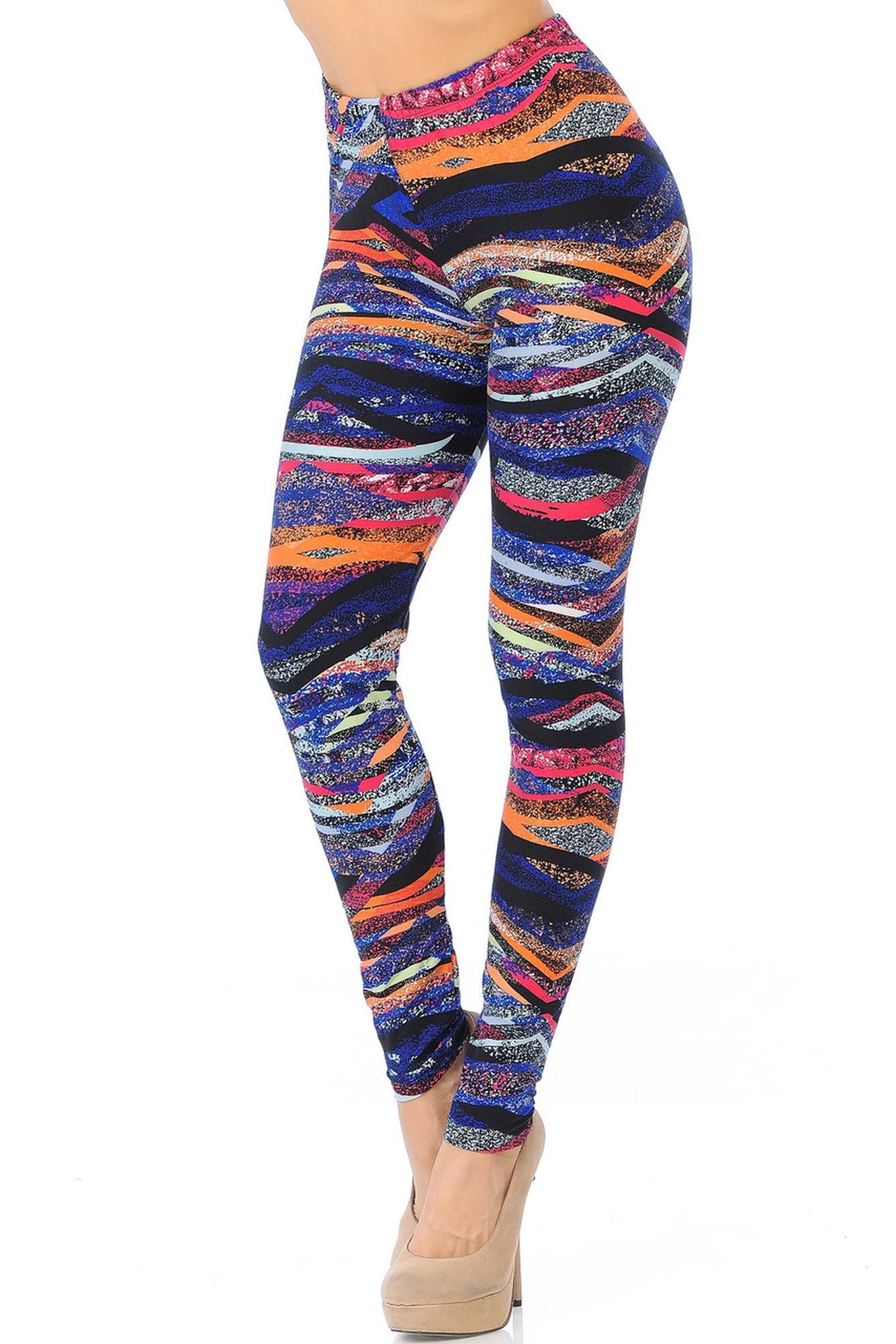 Wholesale Buttery Smooth Colorful Bands Leggings
