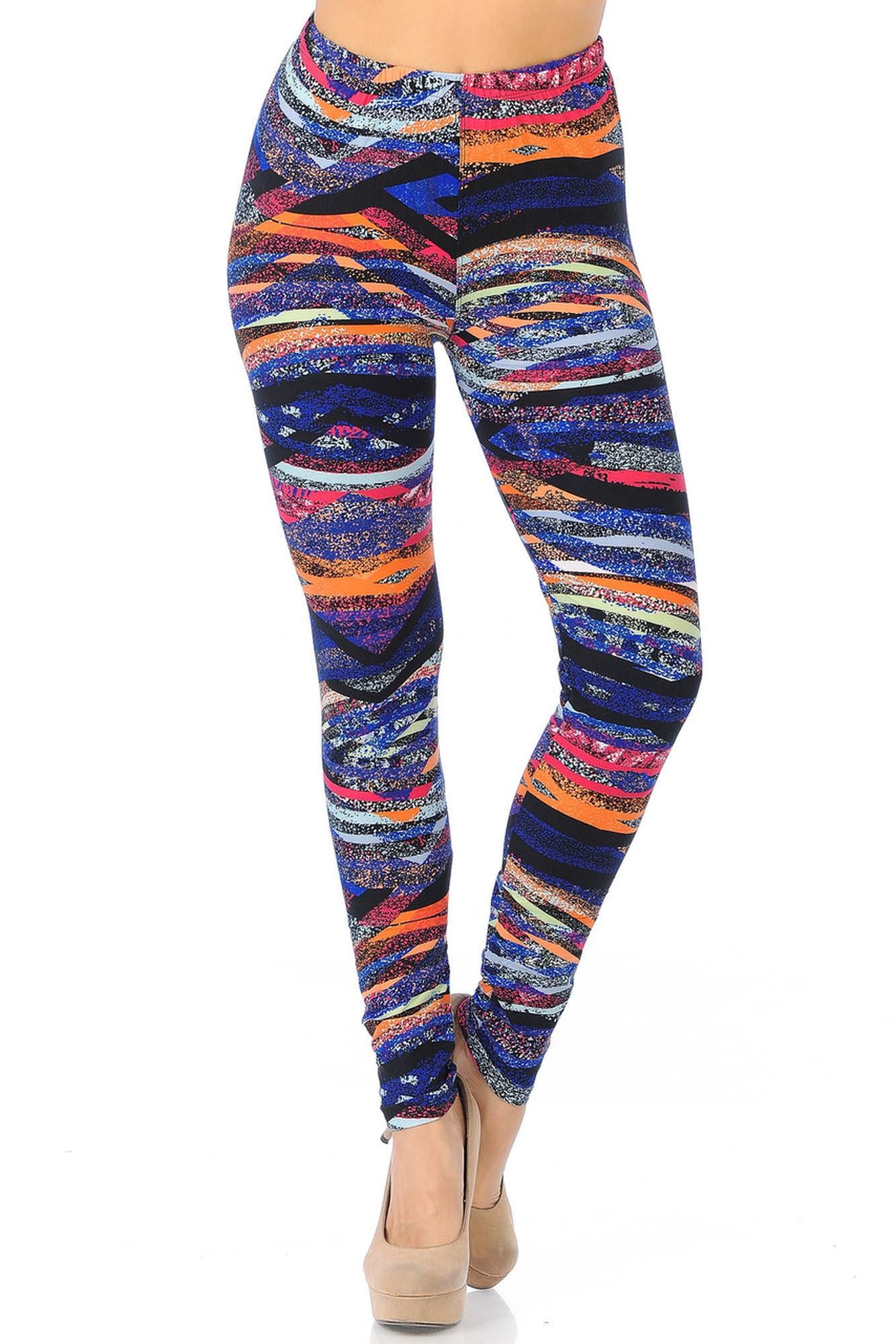 Wholesale Buttery Smooth Colorful Bands Leggings