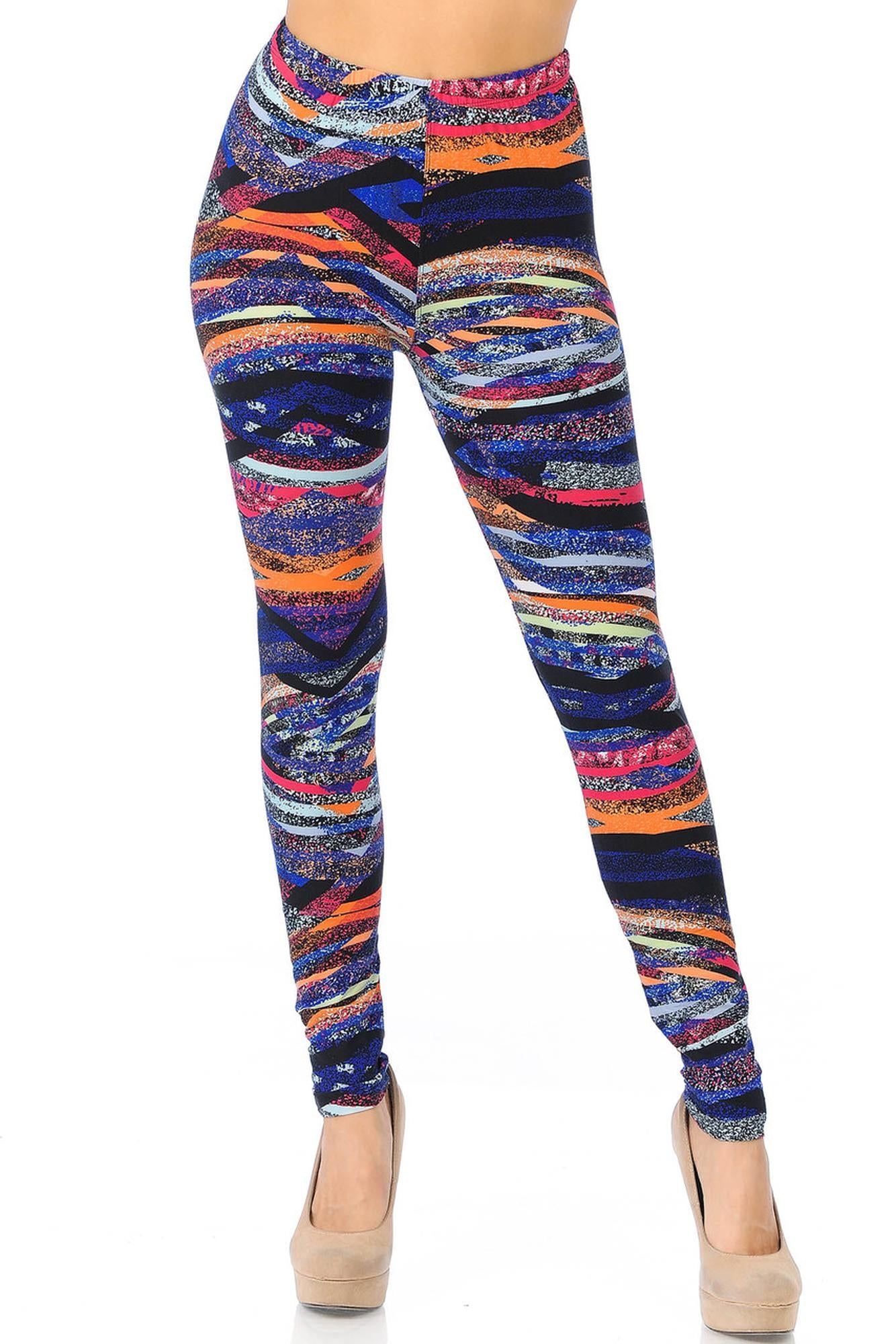 Wholesale Buttery Smooth Colorful Bands Leggings