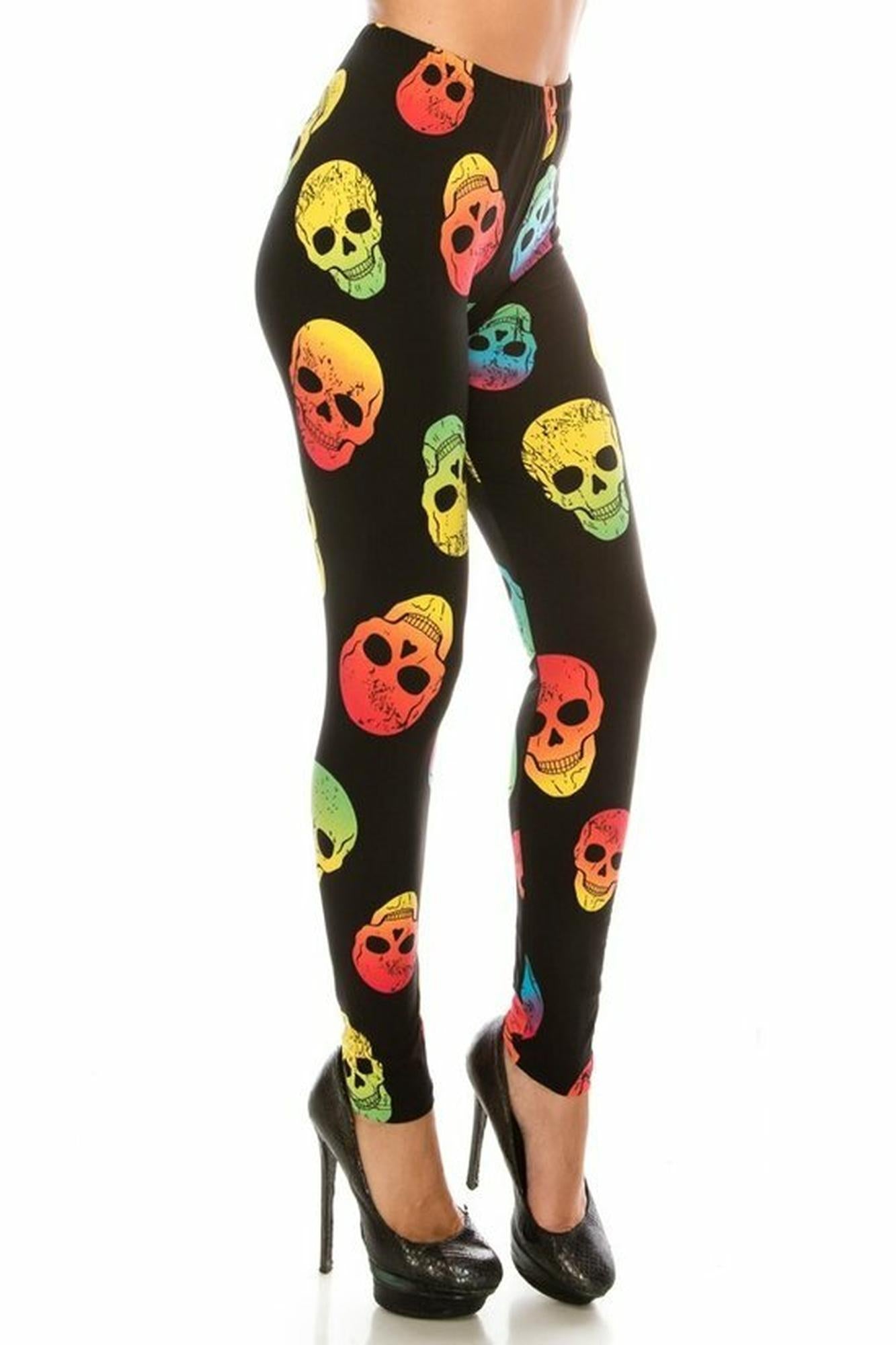Wholesale Buttery Smooth Chroma Skull Plus Size Leggings