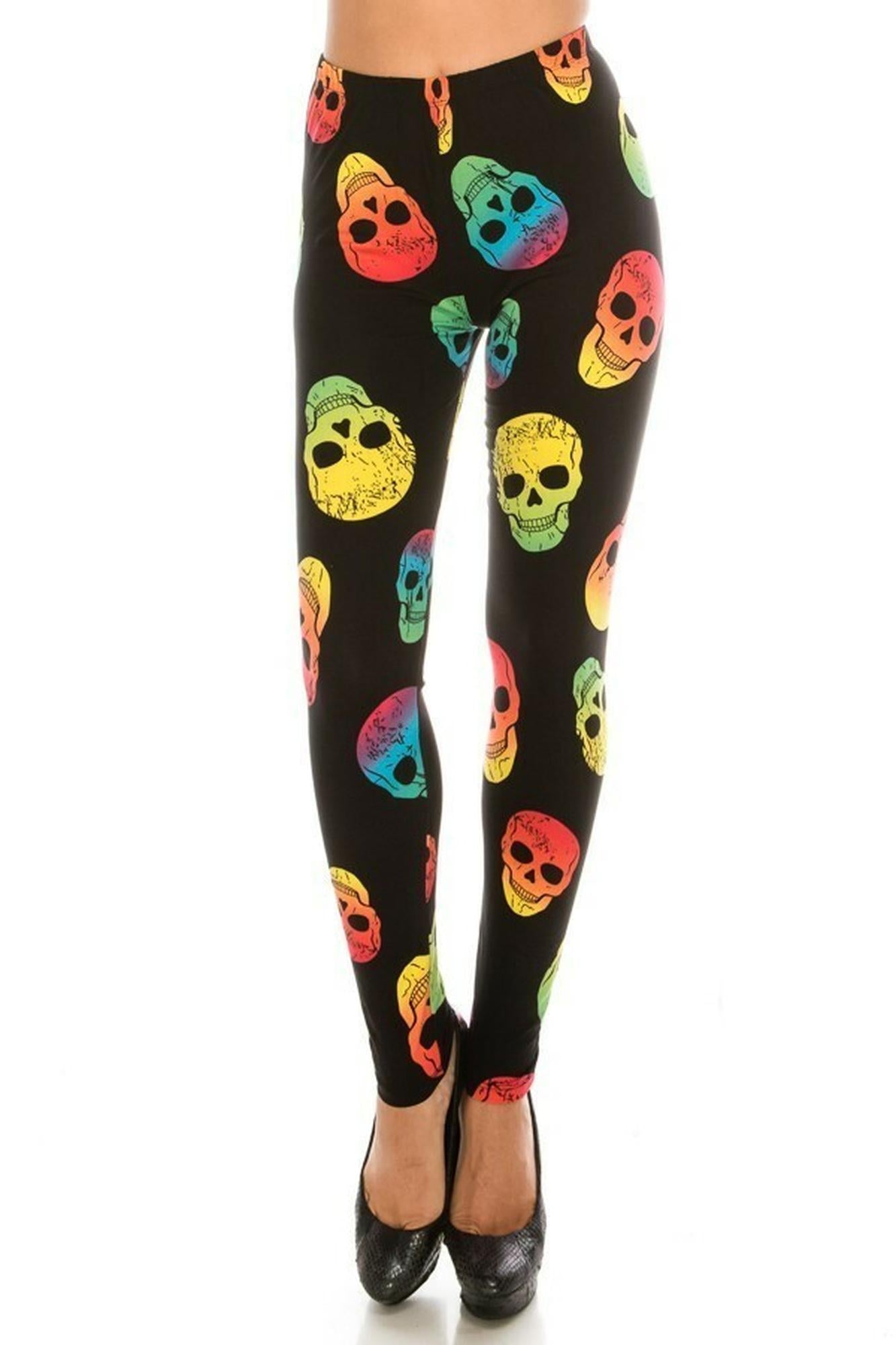 Wholesale Buttery Smooth Chroma Skull Plus Size Leggings