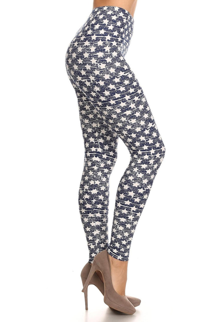 Wholesale Buttery Smooth Rustic Star Plus Size Leggings (One Size Plus)