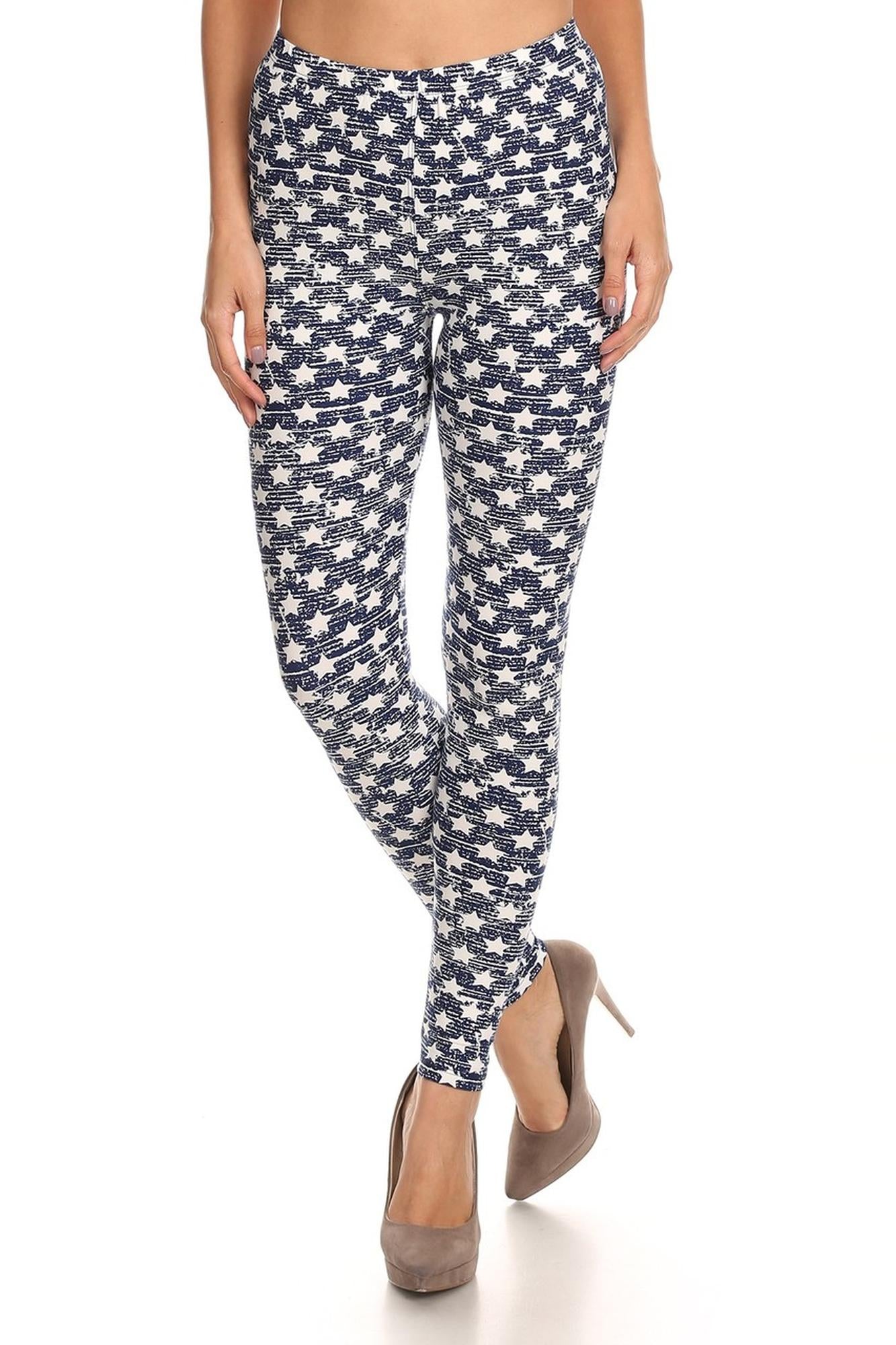 Wholesale Buttery Smooth Rustic Star Plus Size Leggings (One Size Plus)