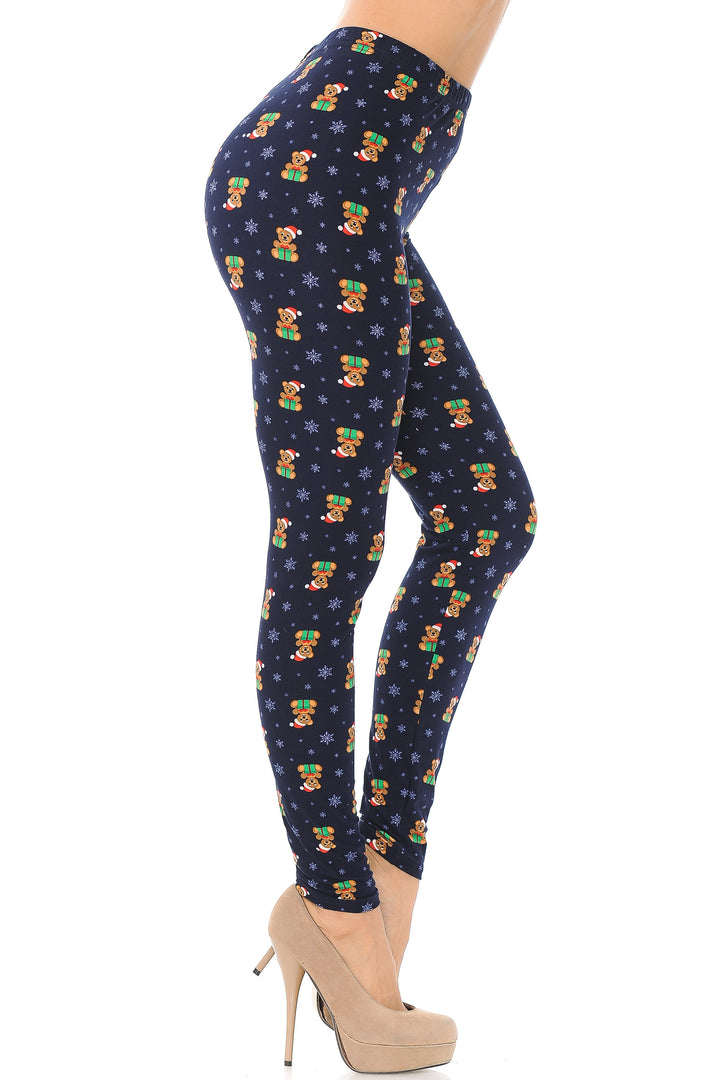 Wholesale Buttery Smooth Christmas Teddy Bears Leggings