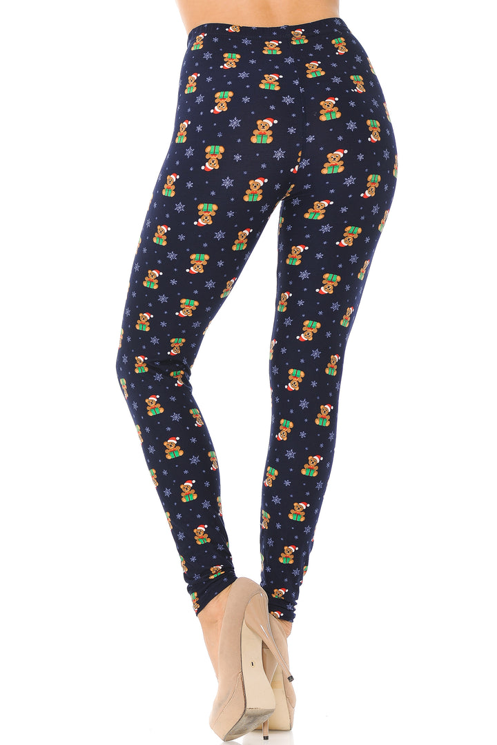 Wholesale Buttery Smooth Christmas Teddy Bears Leggings
