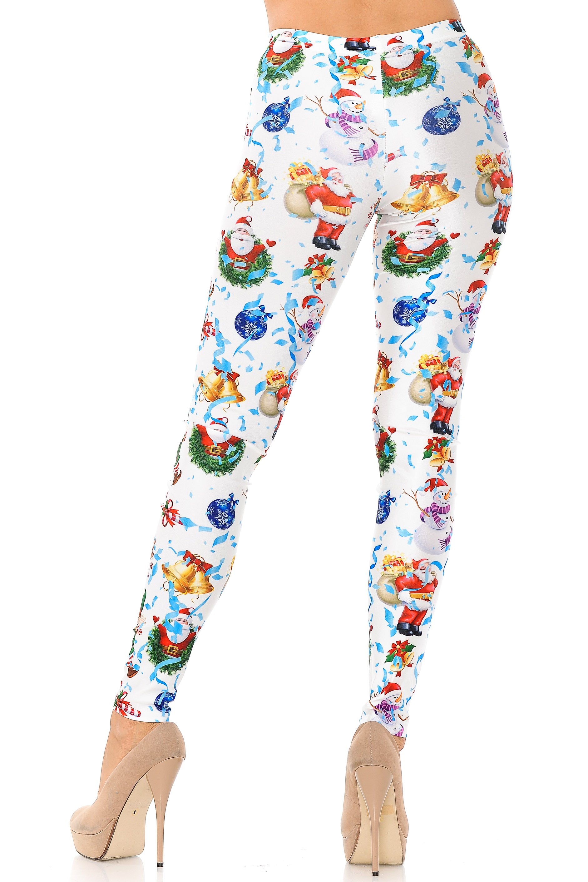 Wholesale White Wonderful Festive Christmas Leggings