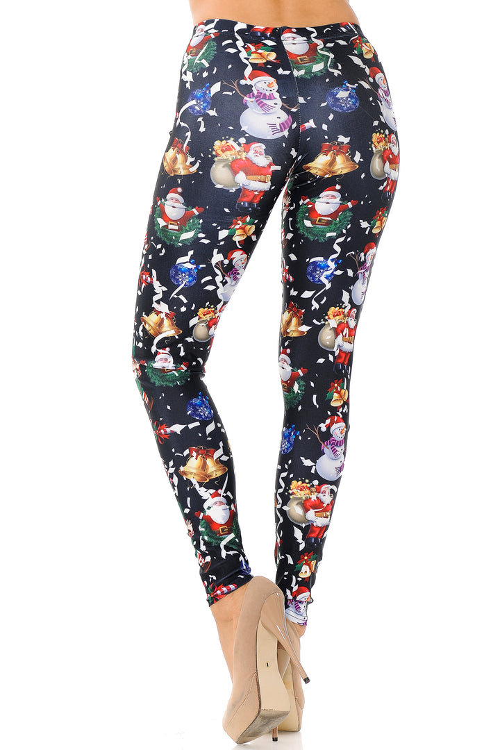 Wholesale Black Wonderful Festive Christmas Leggings