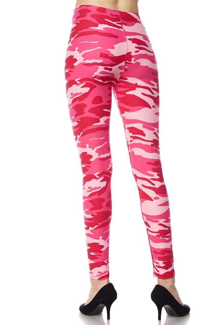 Wholesale Buttery Smooth Plus Size Pink Camouflage Leggings