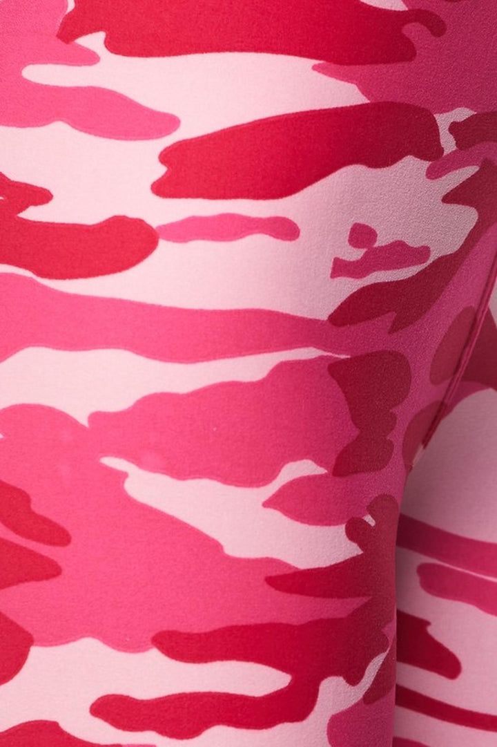 Wholesale Buttery Smooth Plus Size Pink Camouflage Leggings