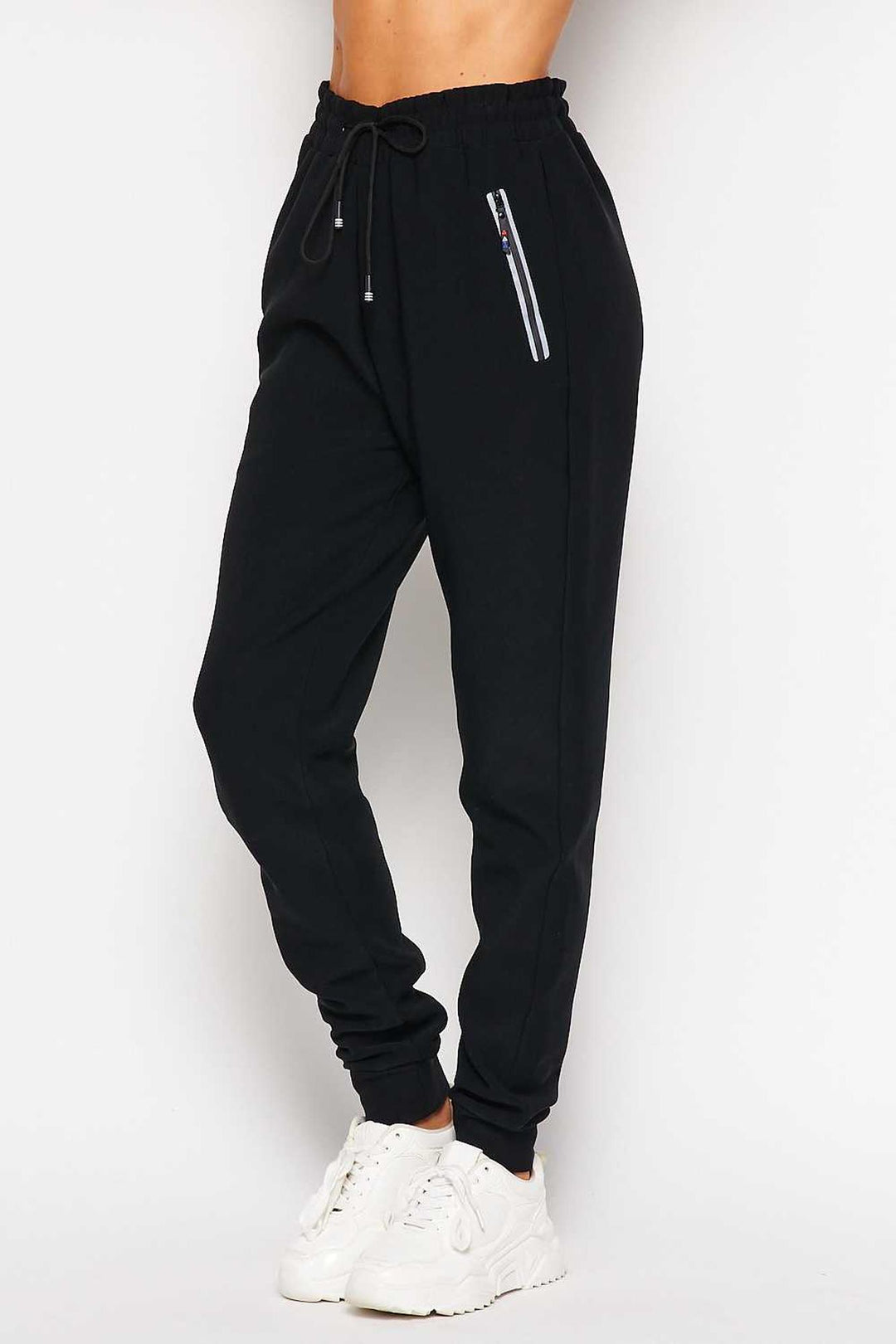 Wholesale Scuba Solid Thick Fleece Lined Jogger Pocket Zipper & Drawstring