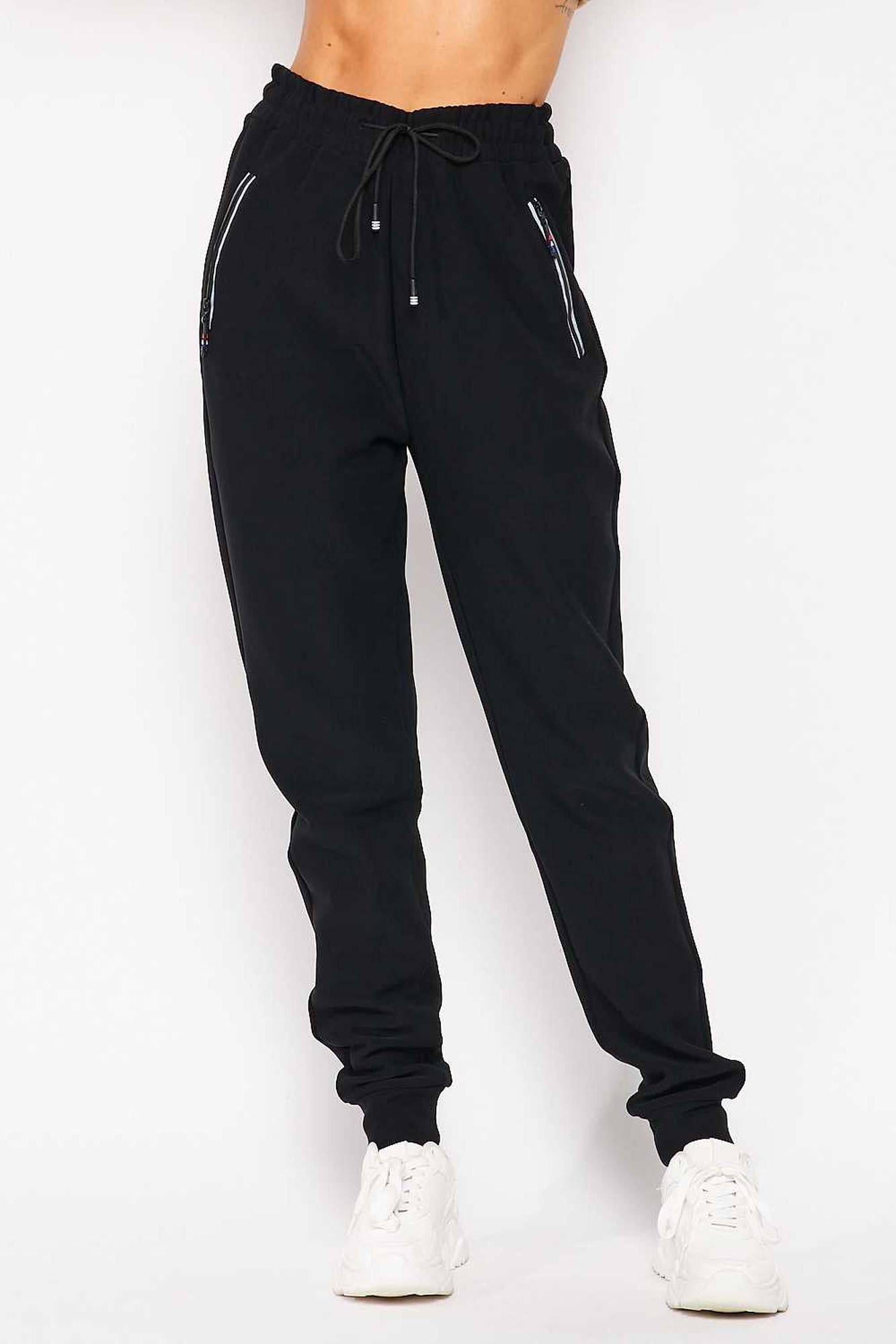 Wholesale Scuba Solid Thick Fleece Lined Jogger Pocket Zipper & Drawstring