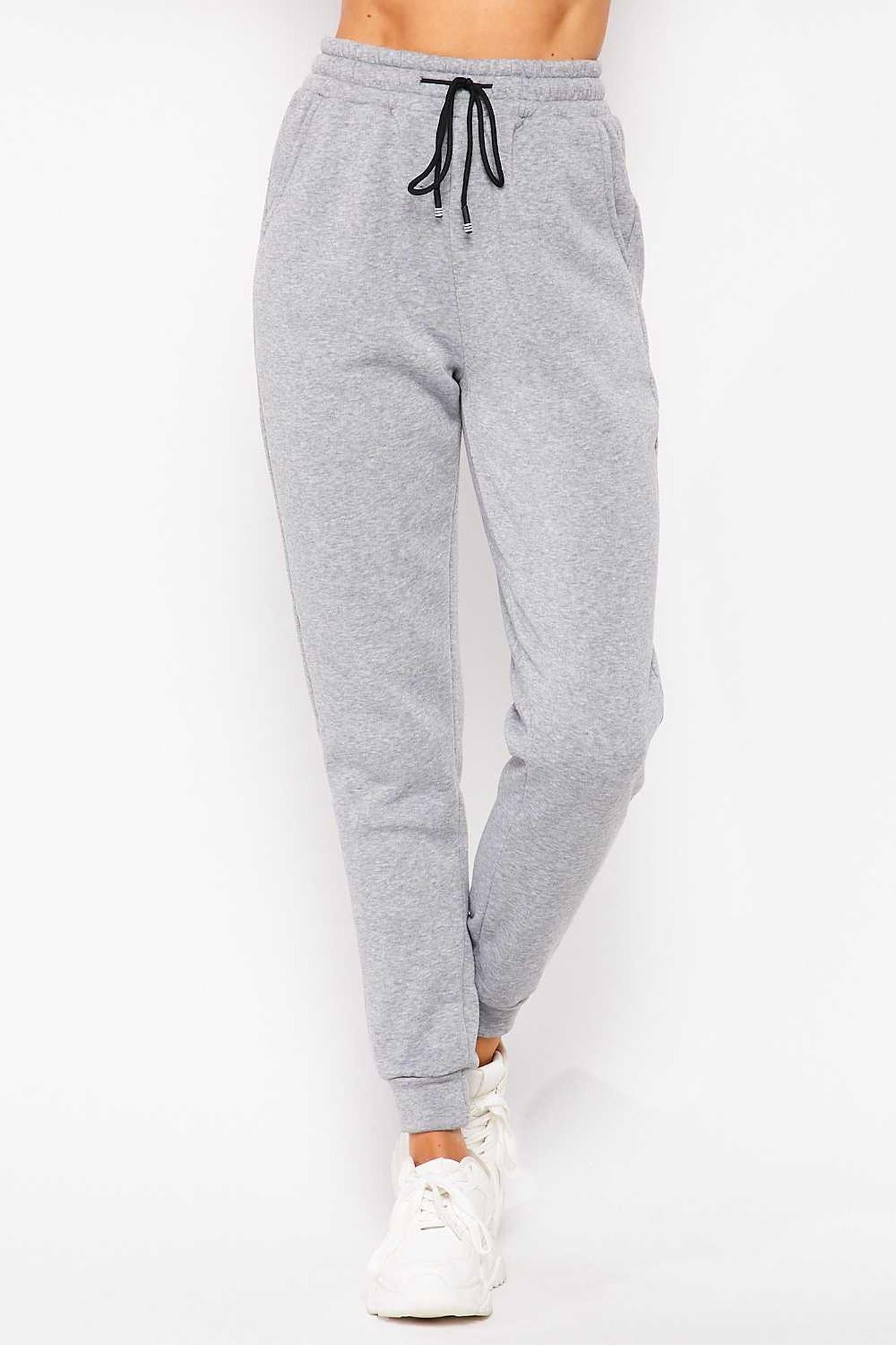 Wholesale Scuba Solid Thick Fleece Lined Jogger with Drawstring