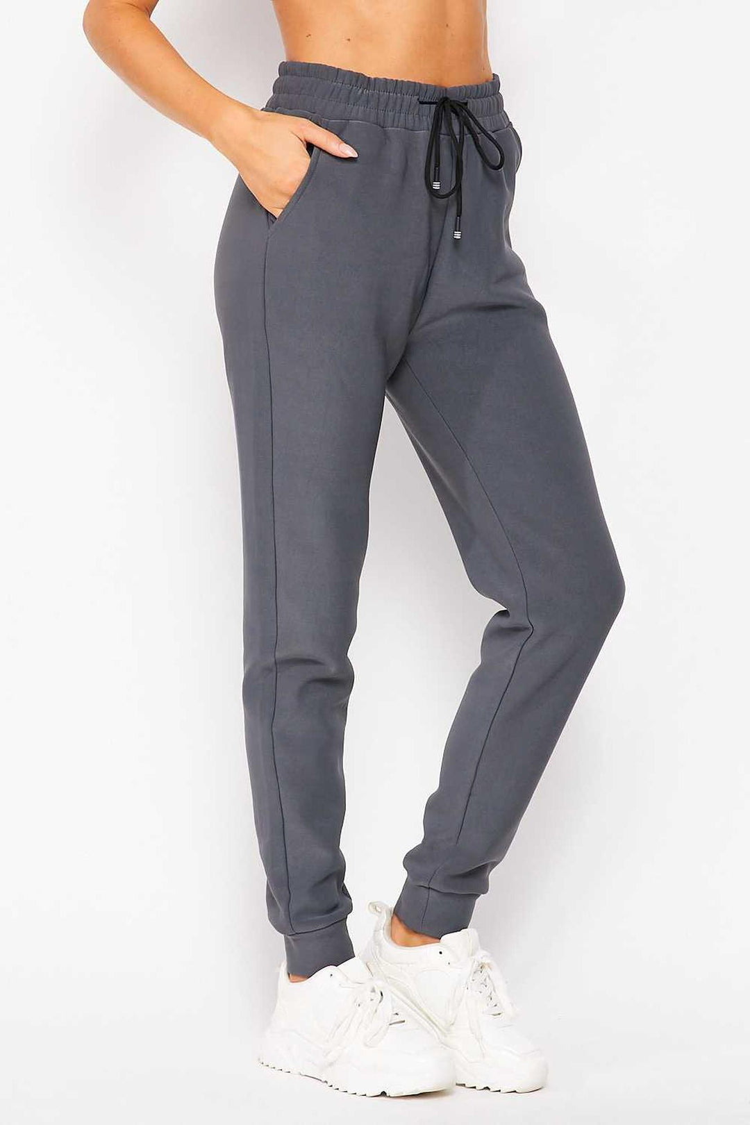 Wholesale Scuba Solid Thick Fleece Lined Jogger with Drawstring