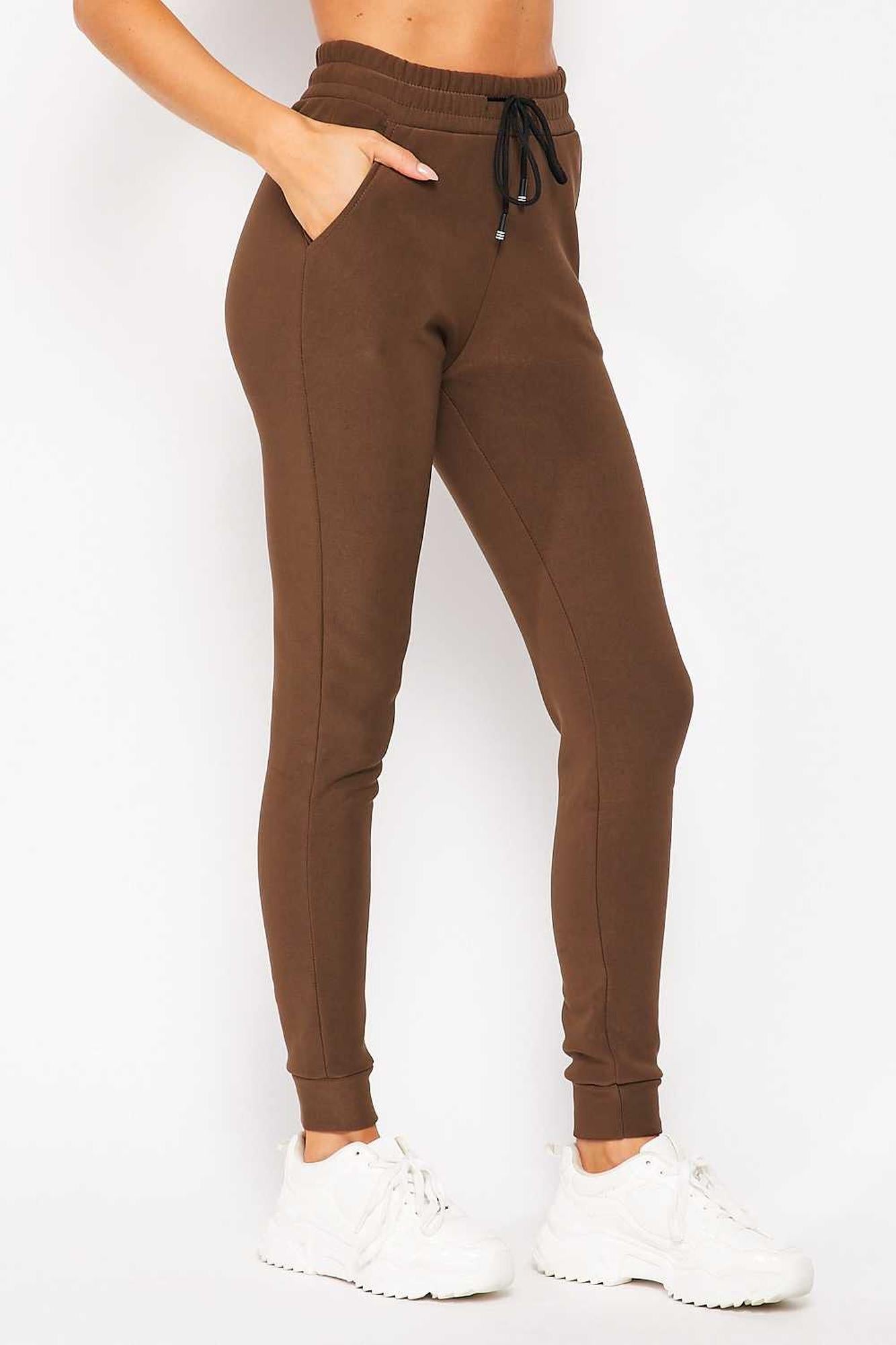 Wholesale Scuba Solid Thick Fleece Lined Jogger with Drawstring