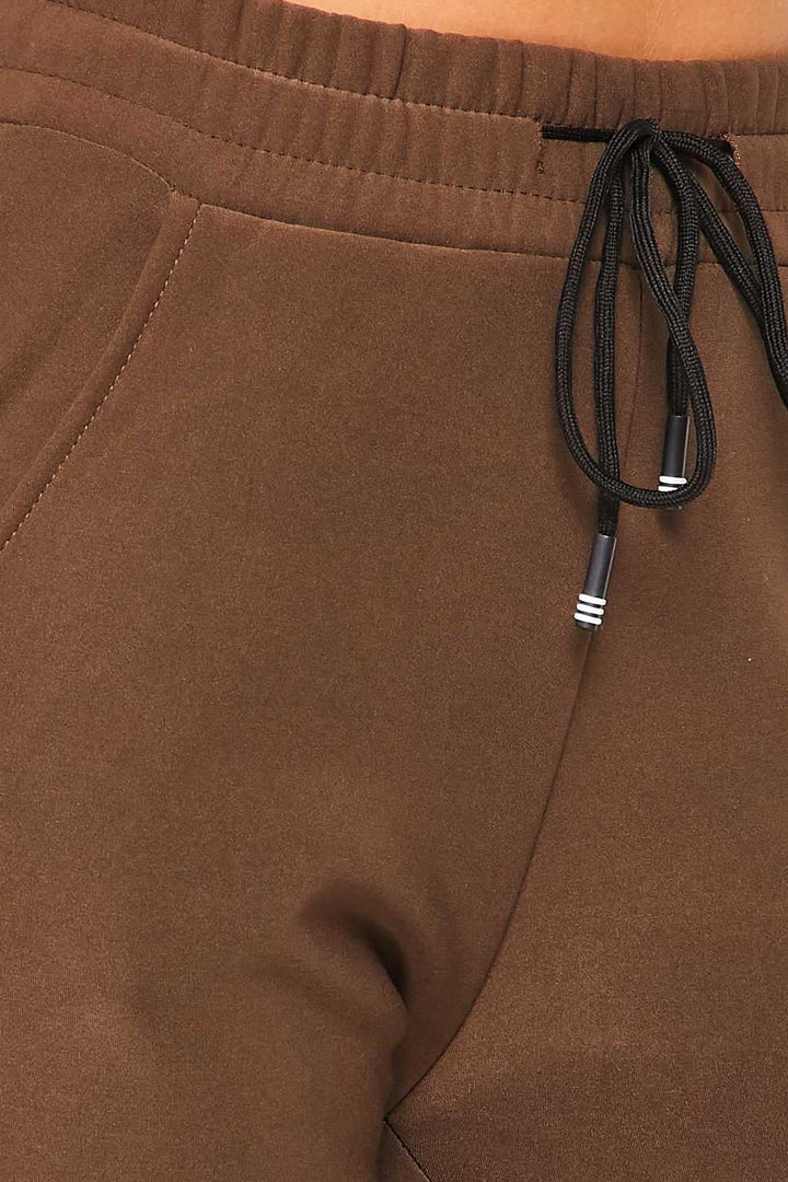 Wholesale Scuba Solid Thick Fleece Lined Jogger with Drawstring