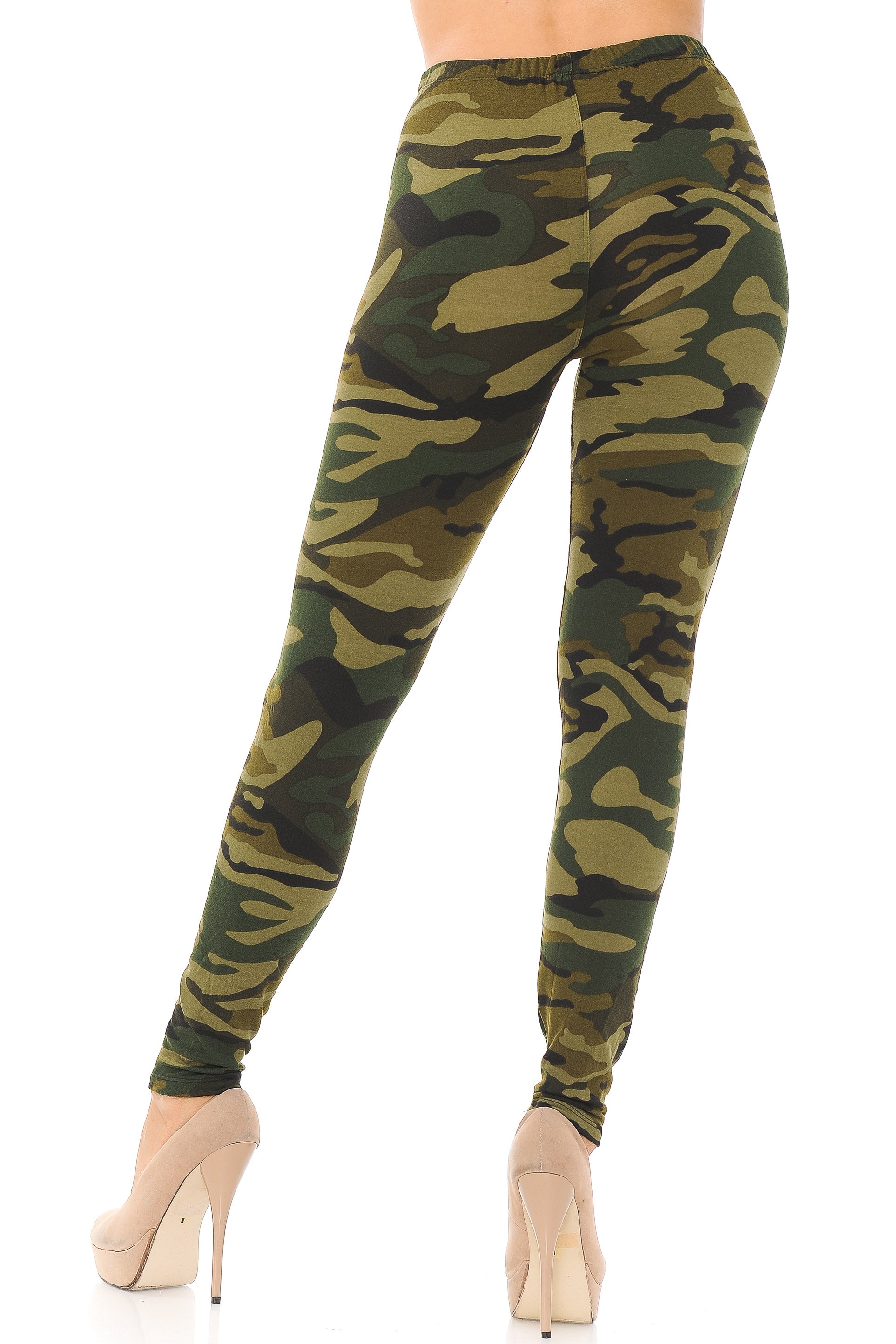 Wholesale Buttery Smooth Green Camouflage Leggings - EEVEE