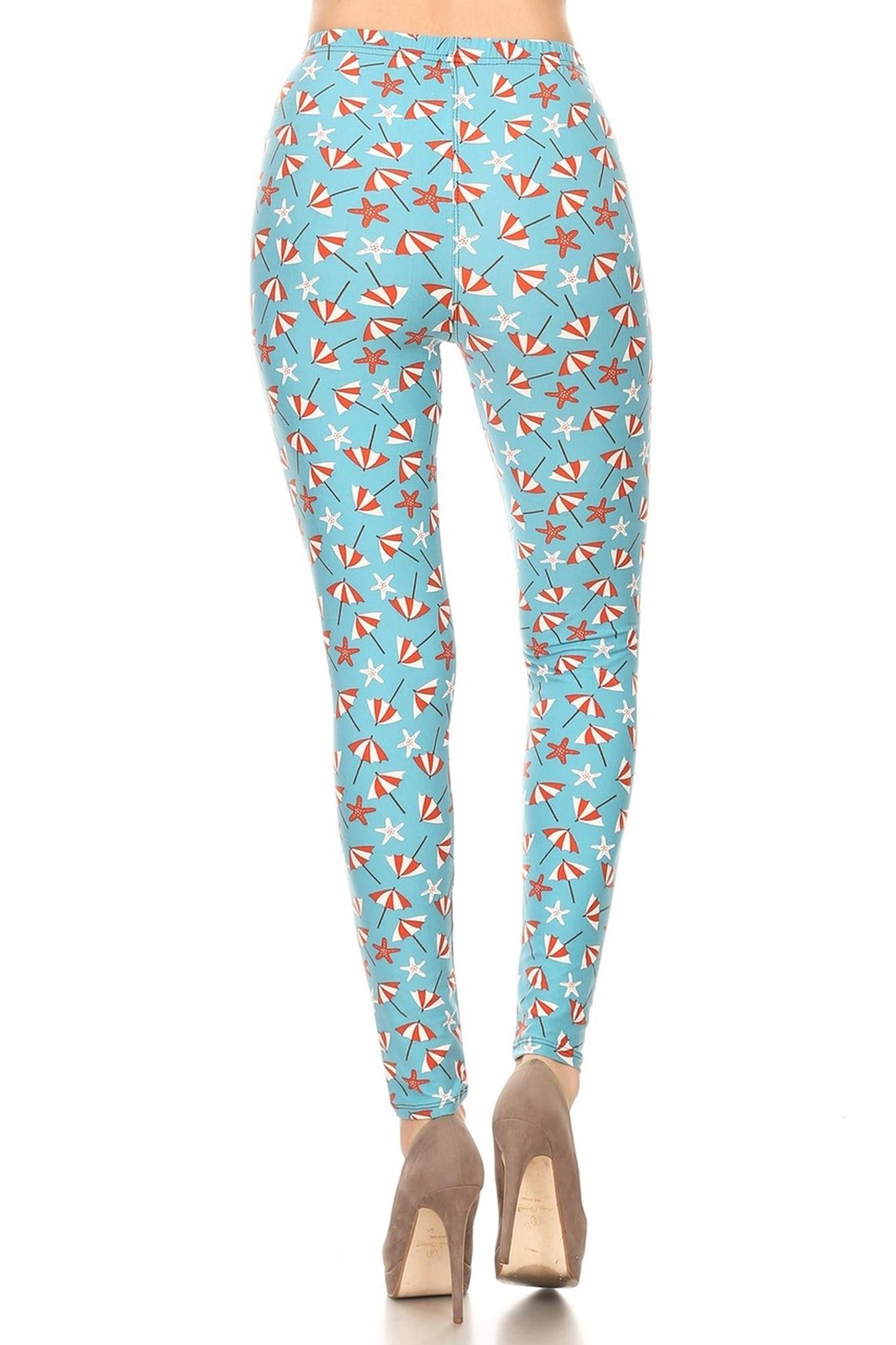 Wholesale Buttery Soft Umbrellas and Starfish Plus Size Leggings