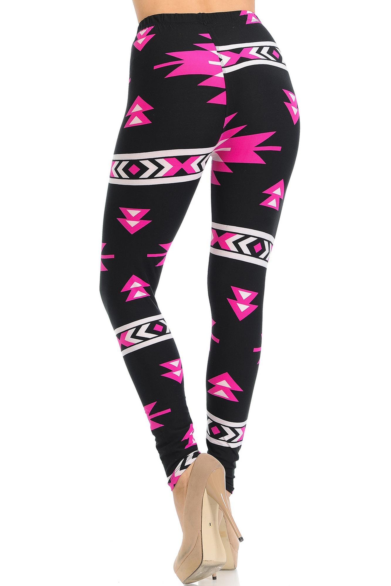 Wholesale Buttery Smooth Fuchsia Aztec Tribal Leggings