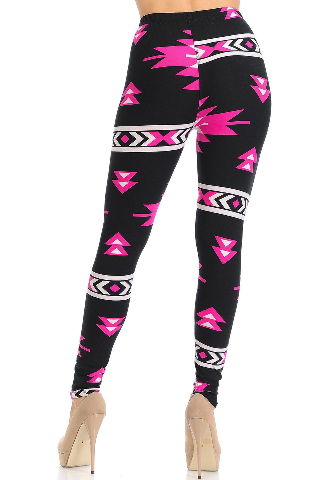 Wholesale Buttery Smooth Fuchsia Aztec Tribal Leggings