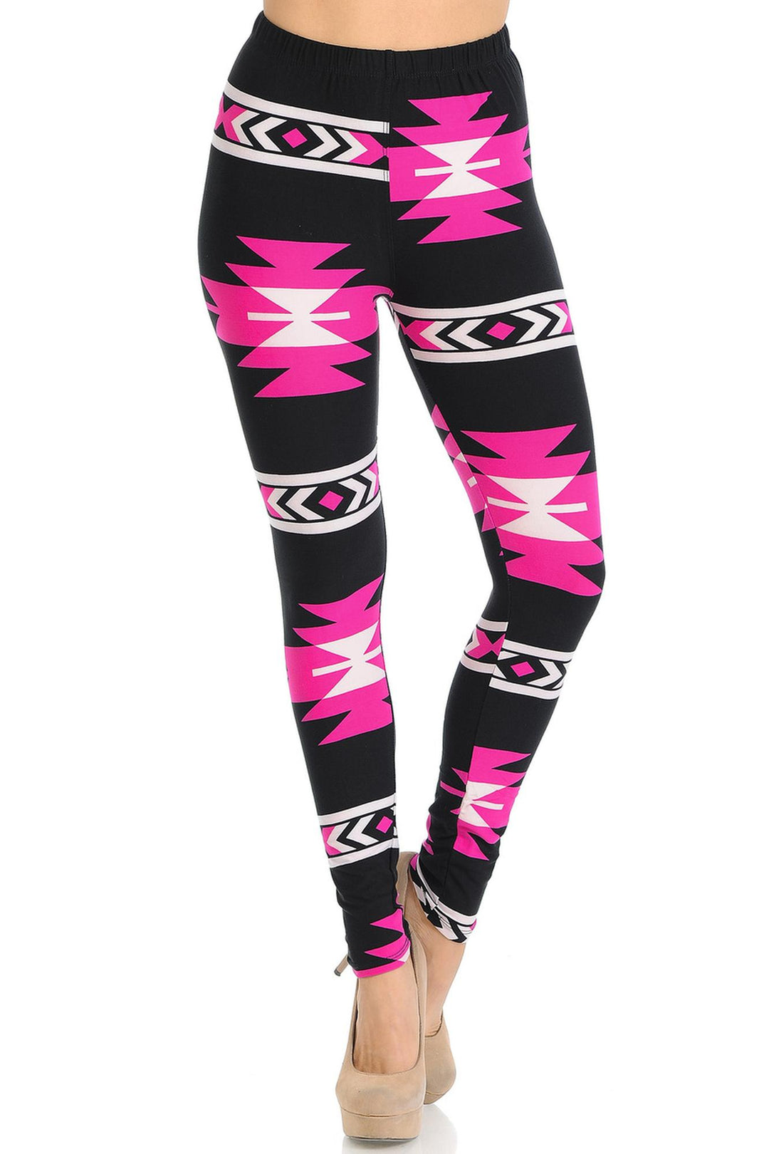 Wholesale Buttery Smooth Fuchsia Aztec Tribal Leggings