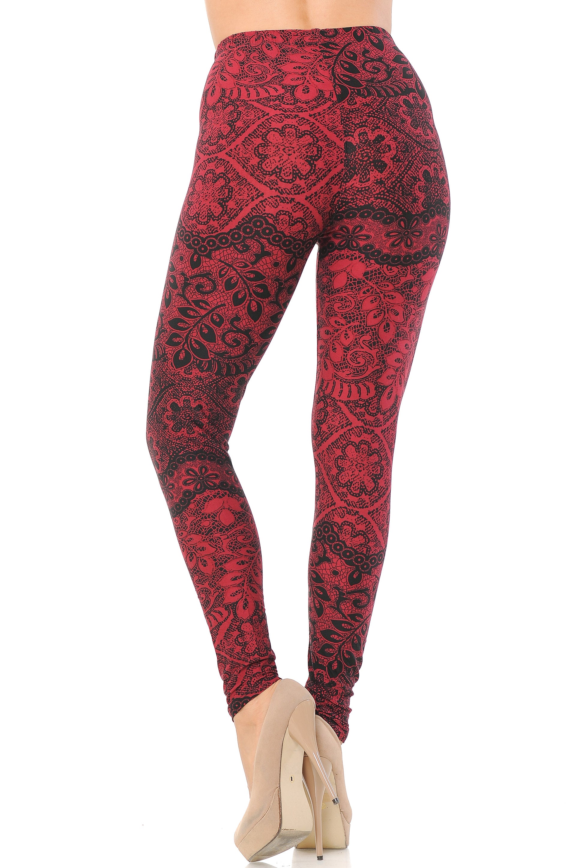 Wholesale Buttery Soft Rouge Leaf Leggings