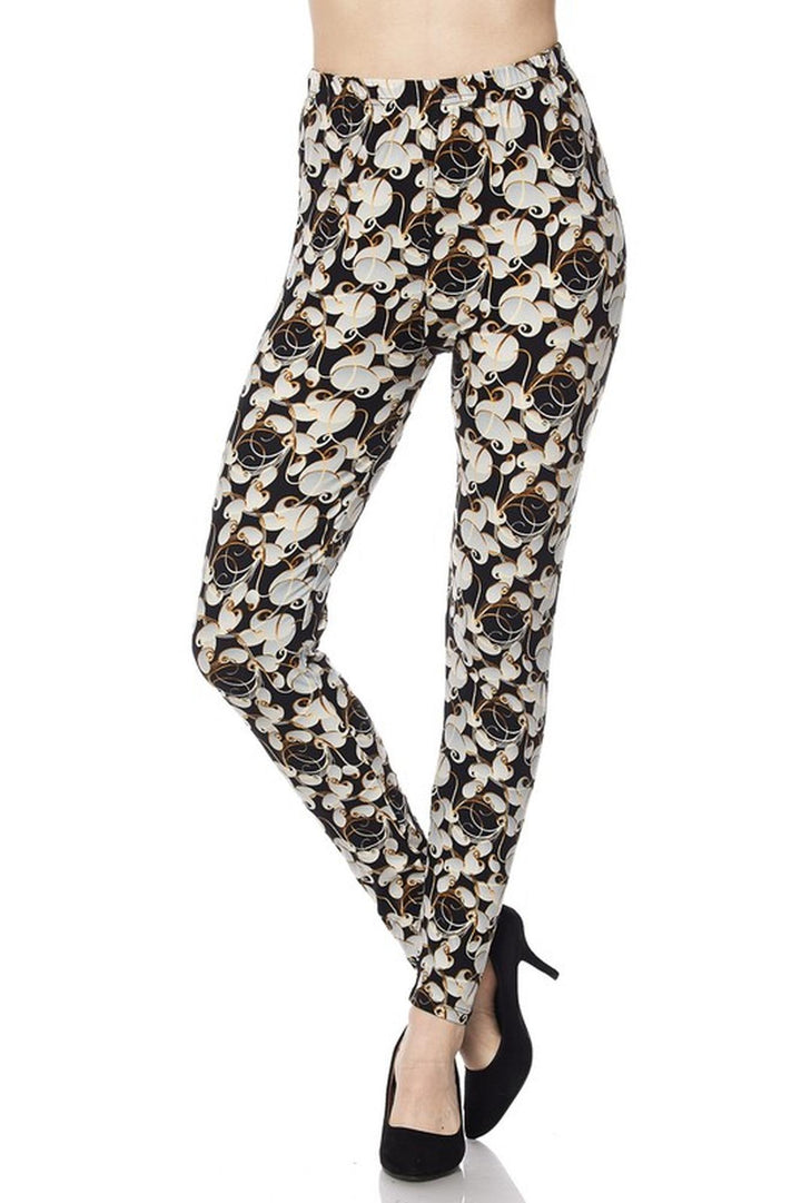 Wholesale Buttery Soft Ivory Petals Leggings