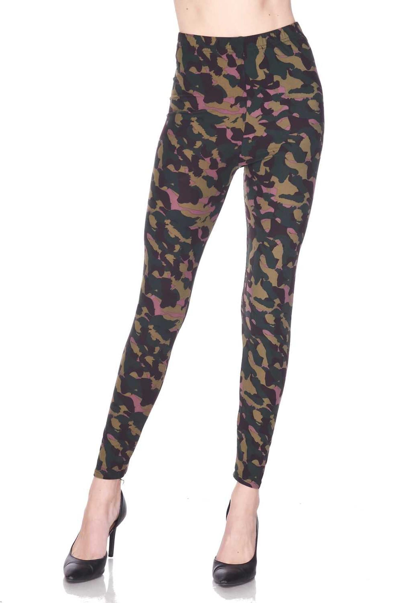 Wholesale Buttery Smooth Midnight Pink Camouflage Leggings