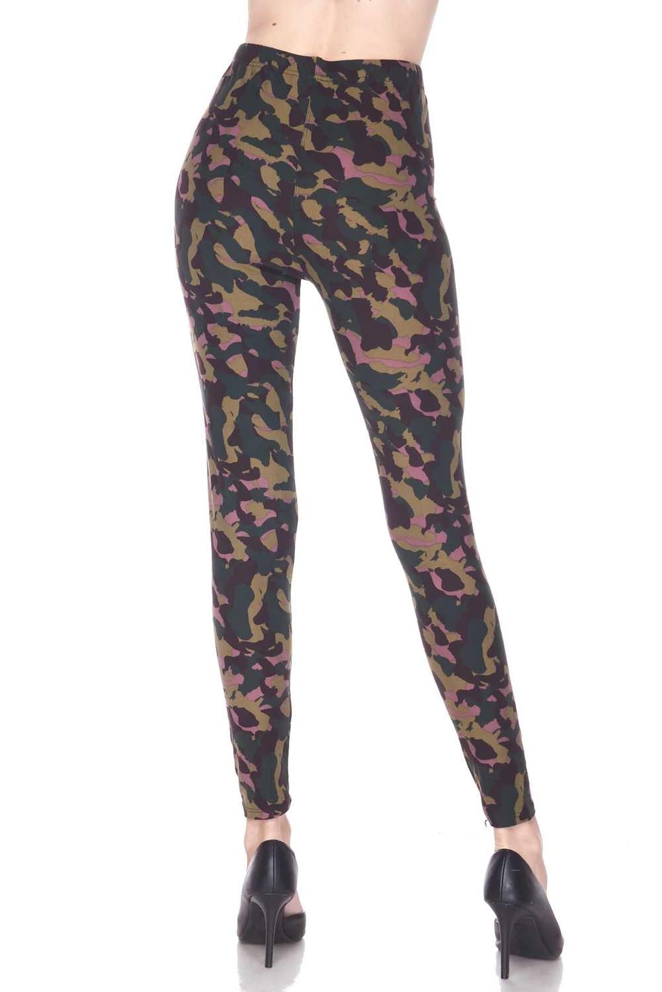 Wholesale Buttery Smooth Midnight Pink Camouflage Leggings