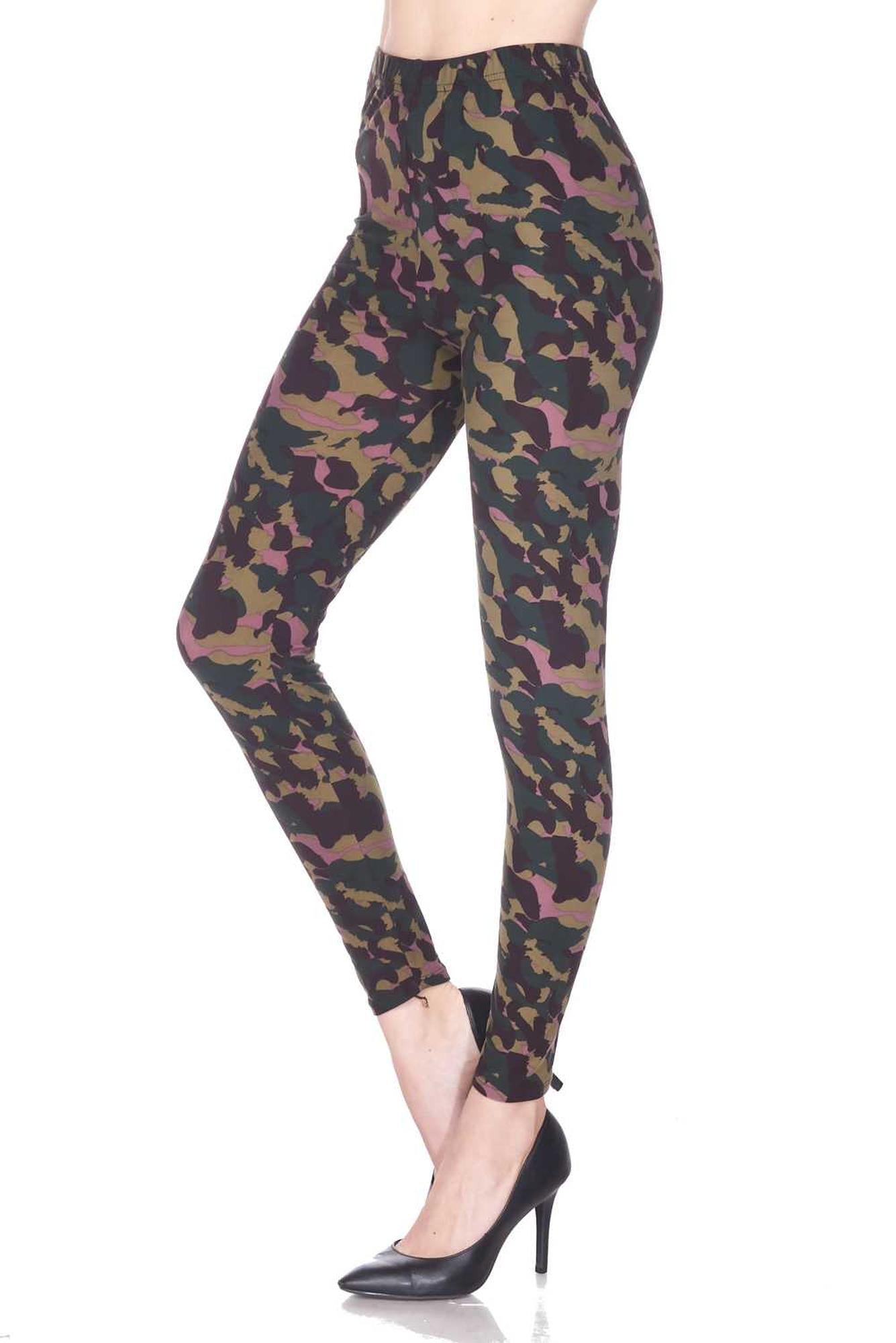 Wholesale Buttery Smooth Midnight Pink Camouflage Leggings